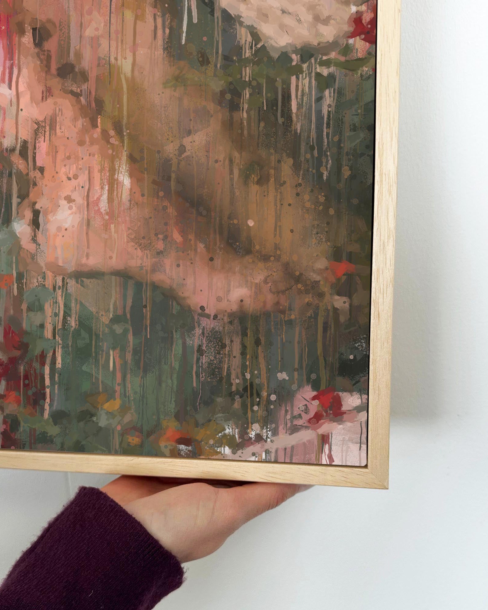 Nude Fine Art Impressionist Painting Framed Canvas-Abstract House
