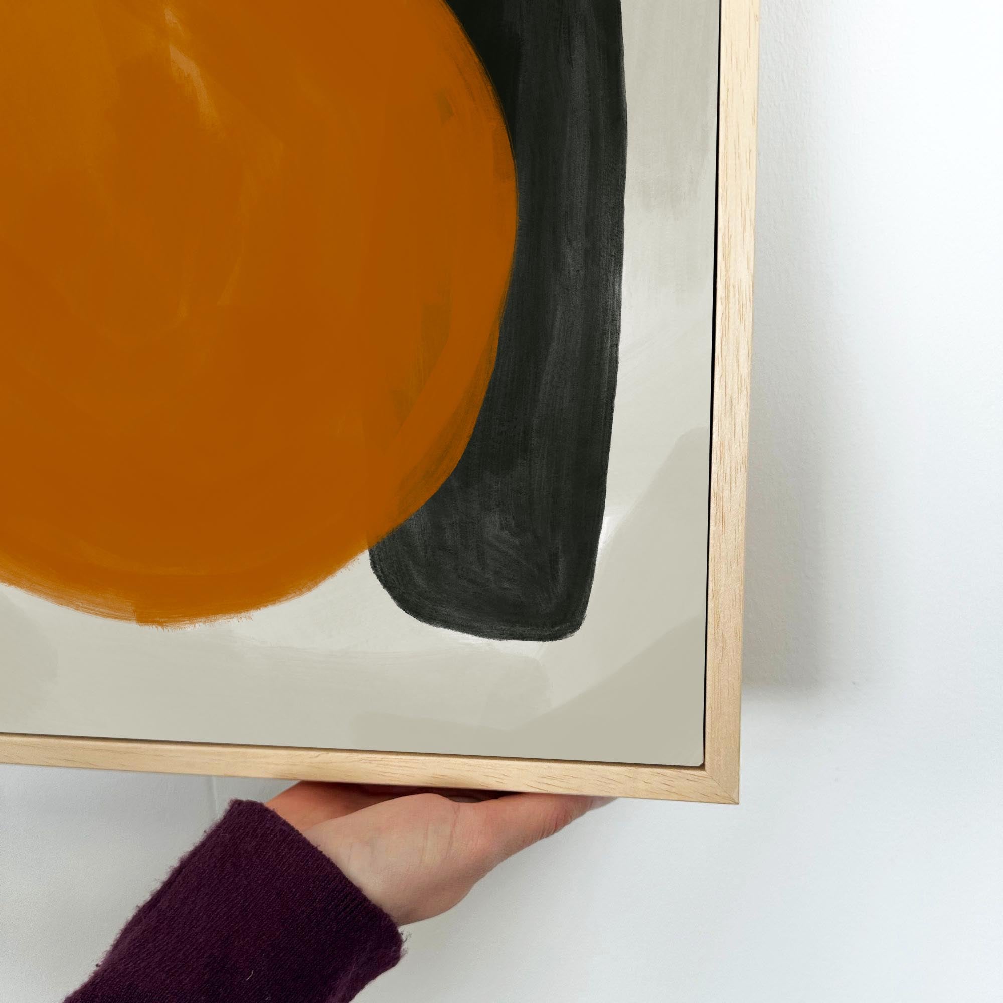 Balancing Act Burnt Orange Framed Canvas