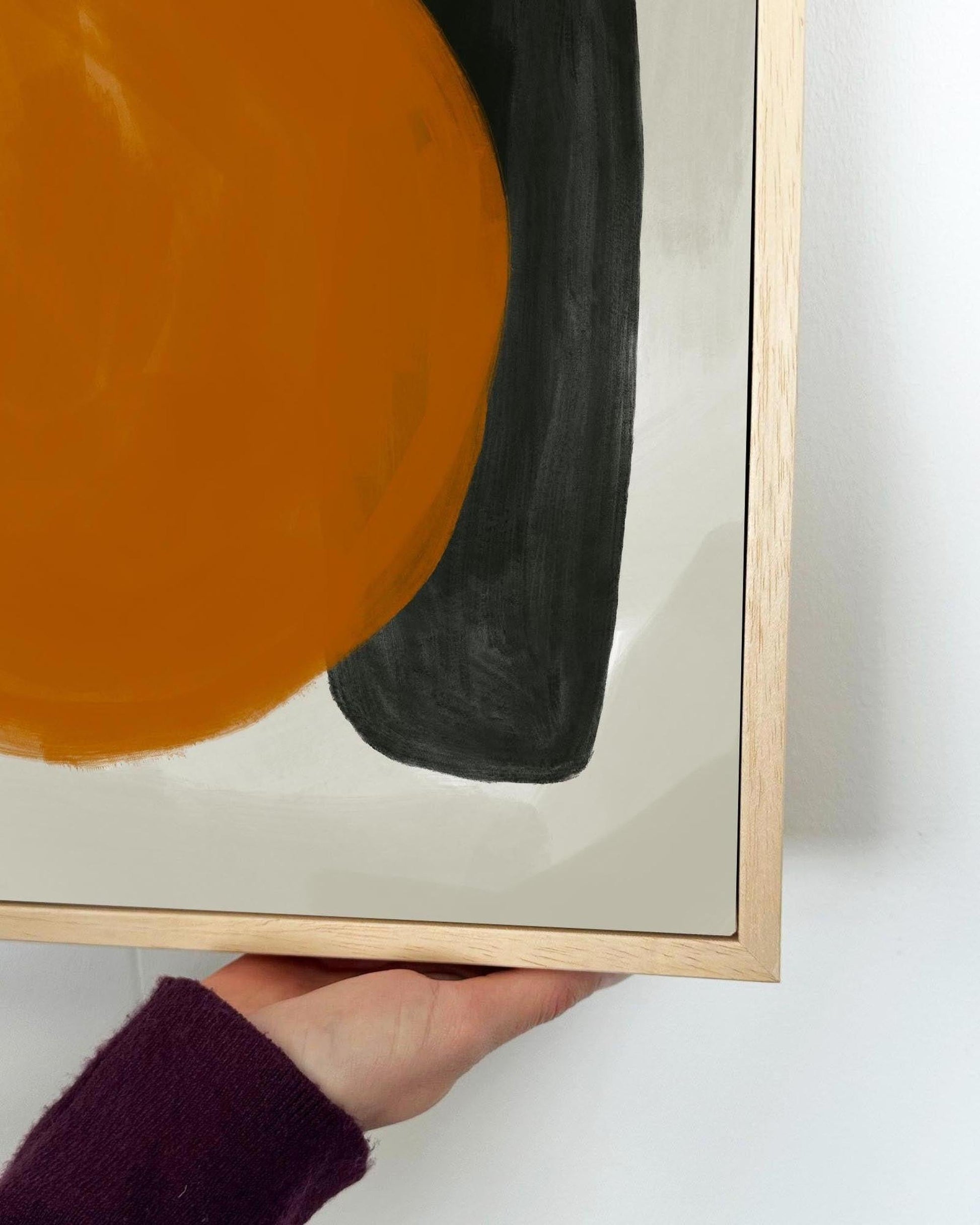 Balancing Act Burnt Orange Framed Canvas-Abstract House