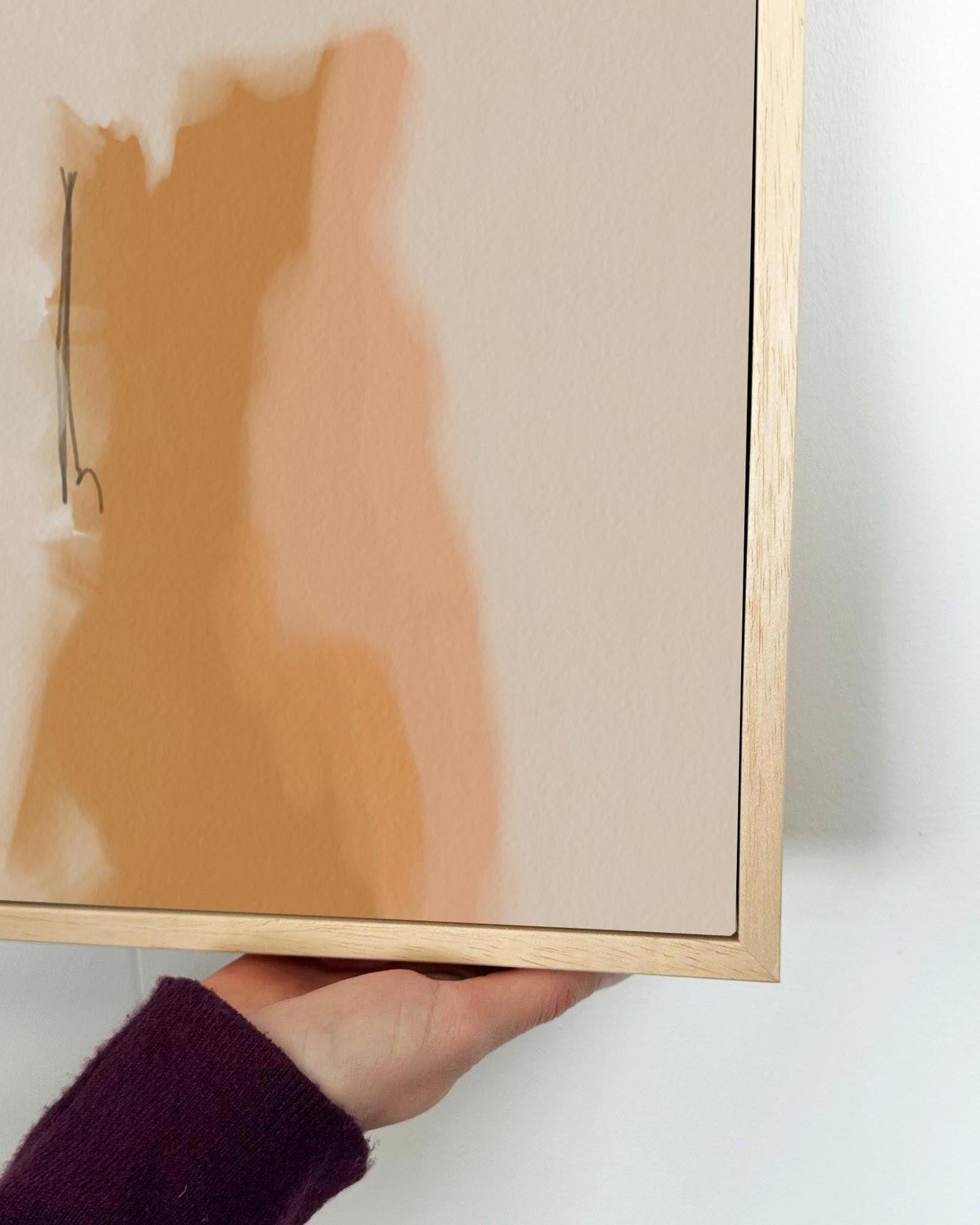 Neutral Blush Framed Canvas-Abstract House