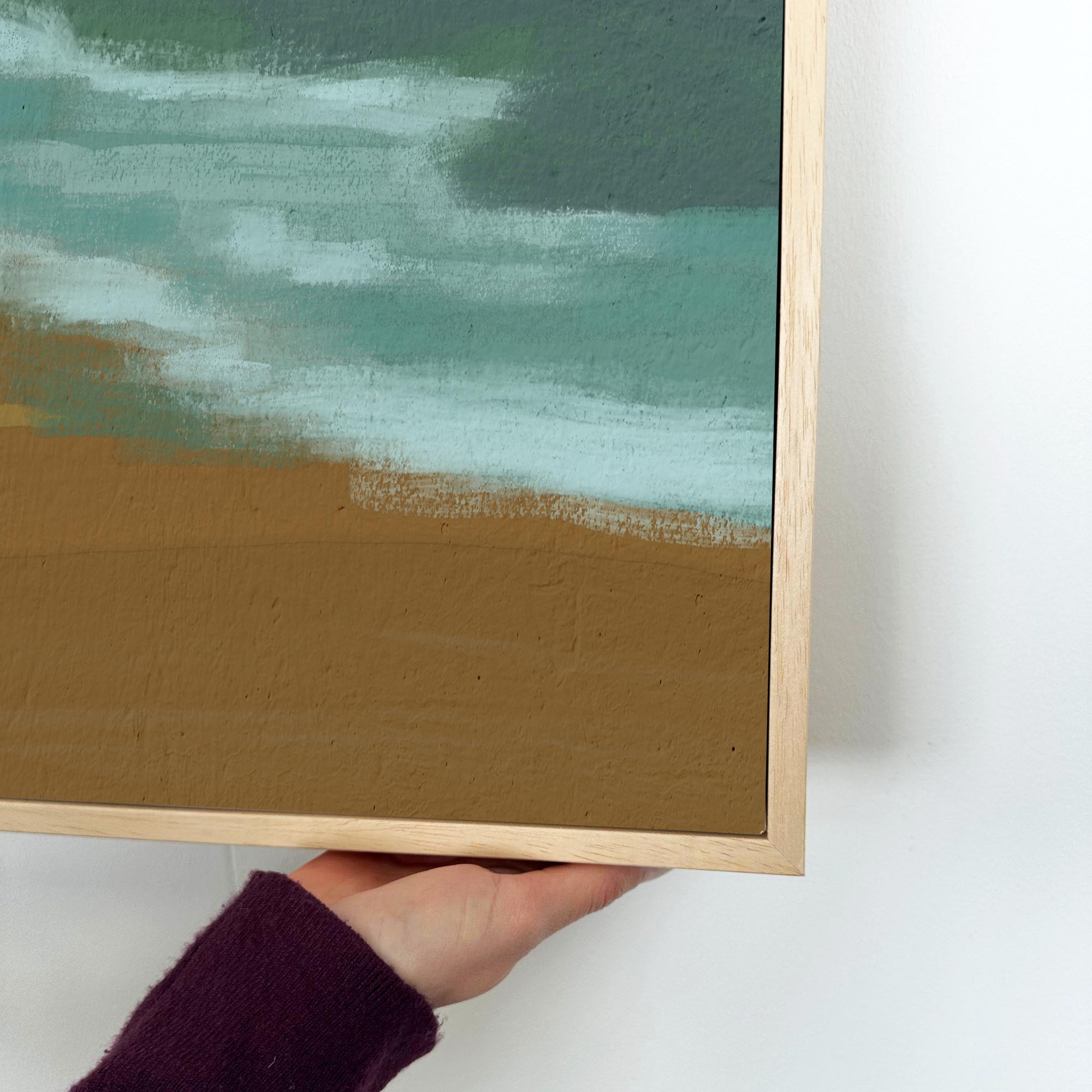 Teal Dunes Framed Canvas-Abstract House