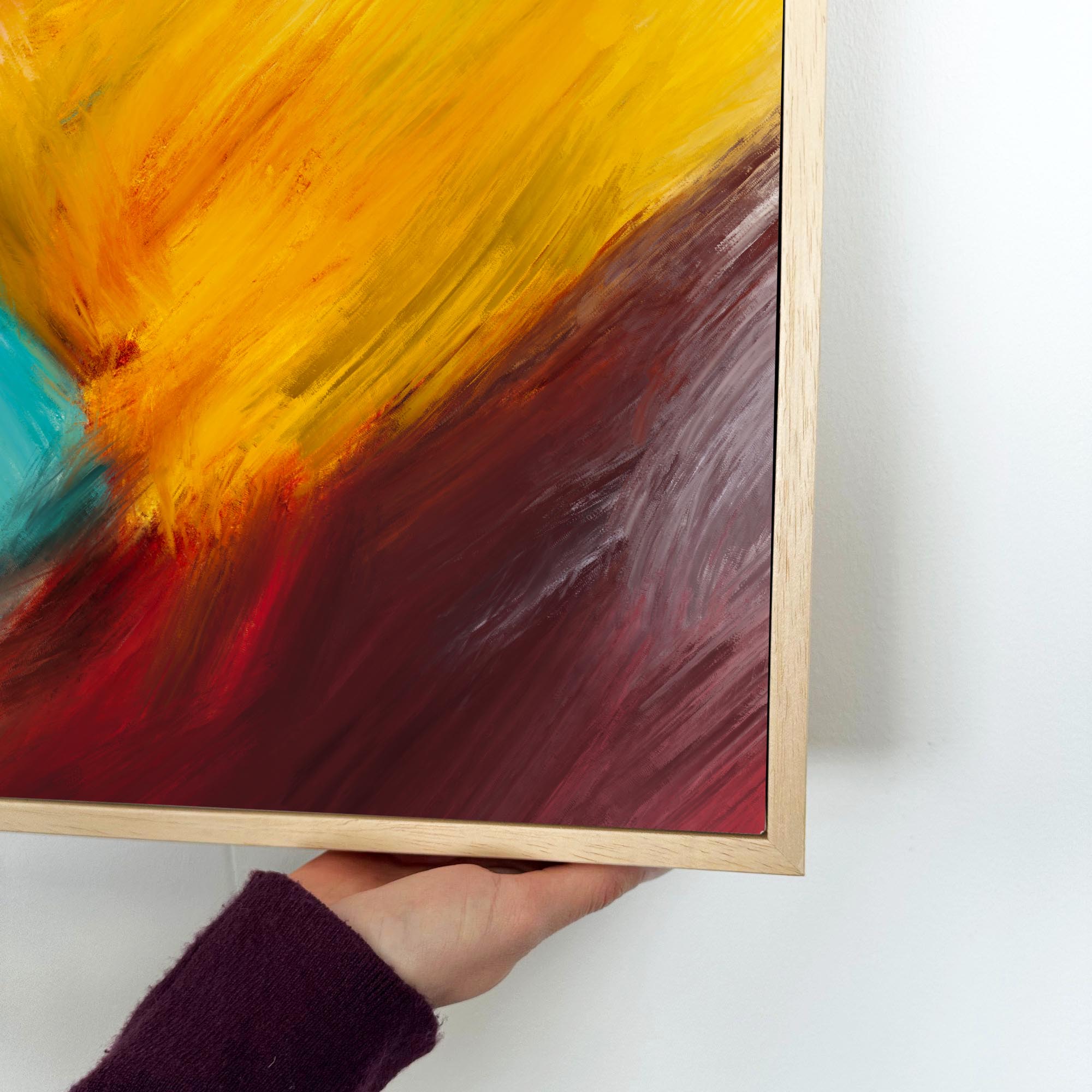 Colour Brush Framed Canvas