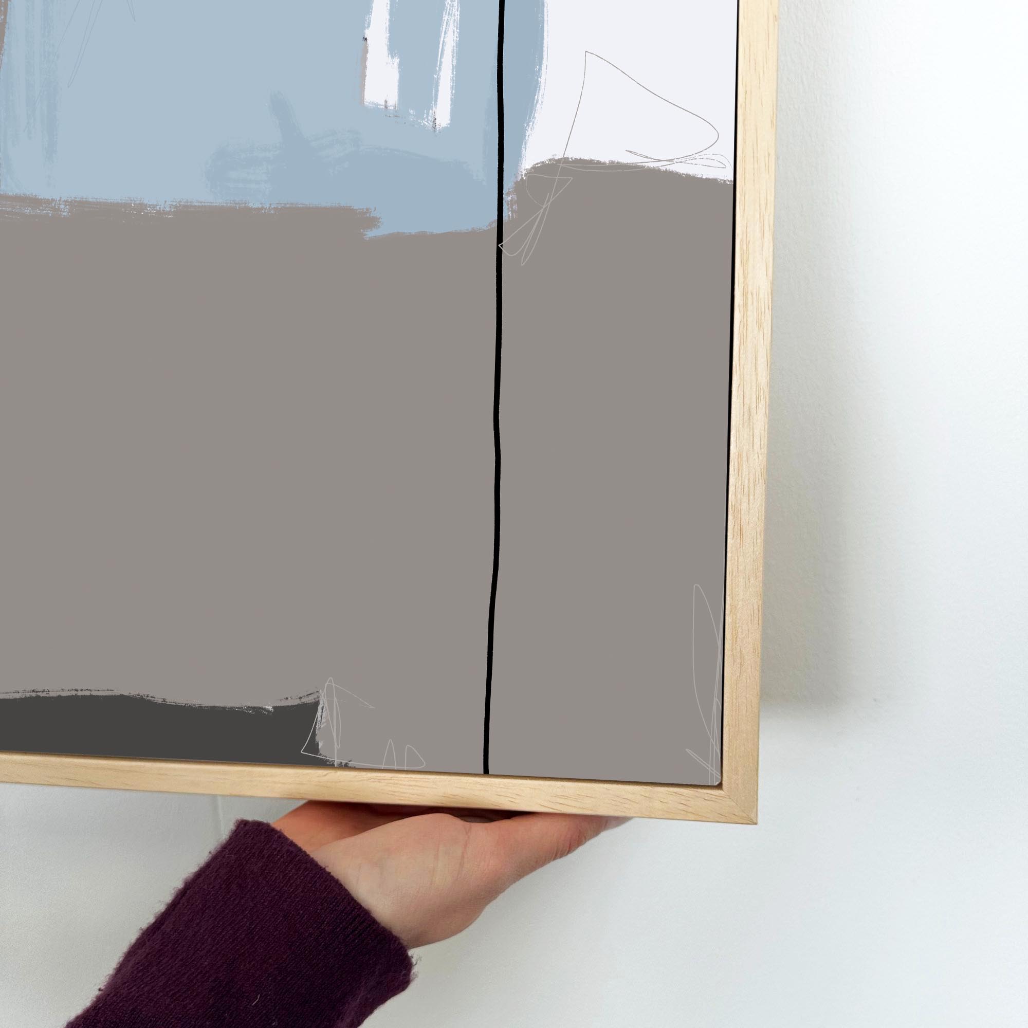 Teal Geometric Study Framed Canvas