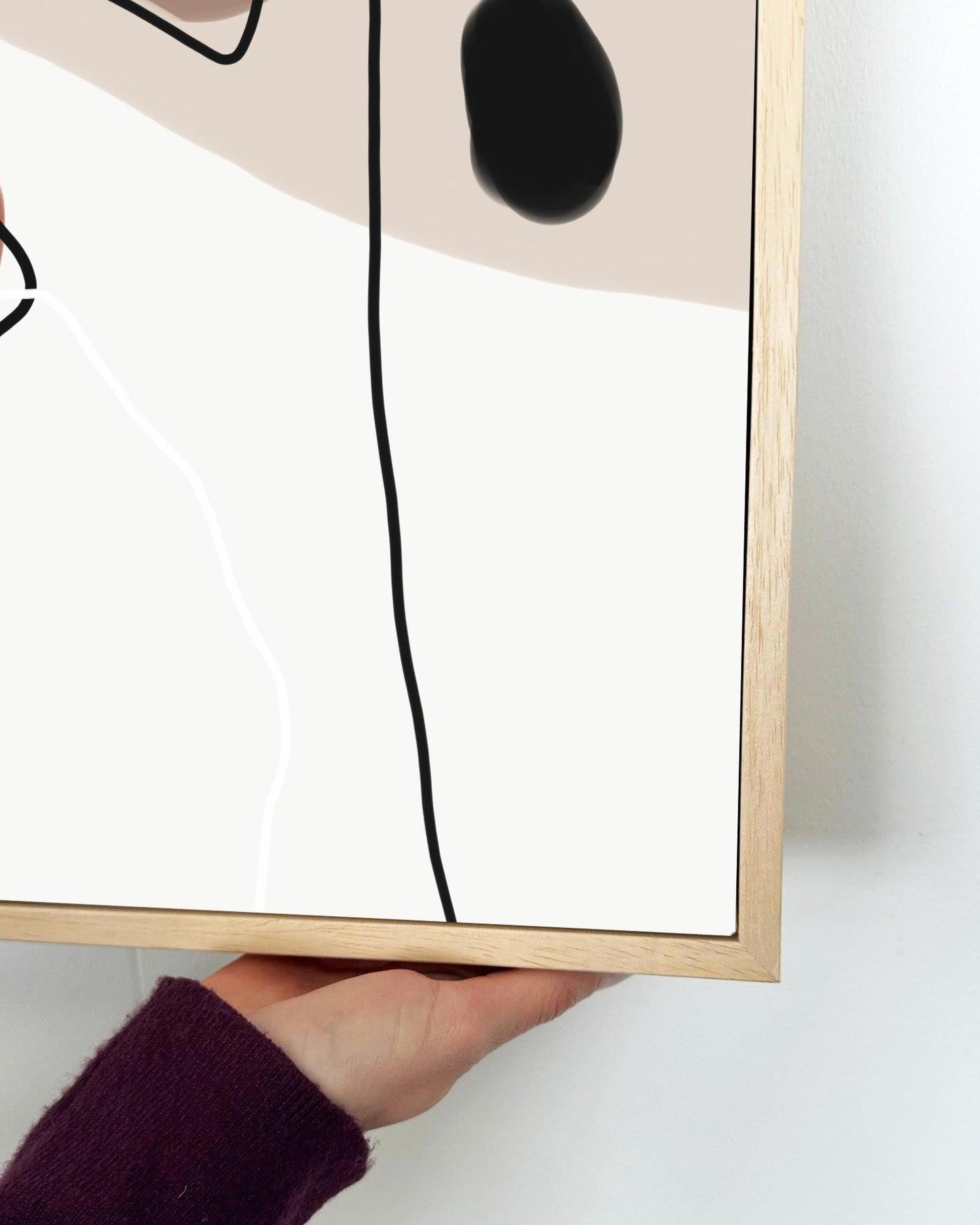 Mid Century Design Framed Canvas-Abstract House