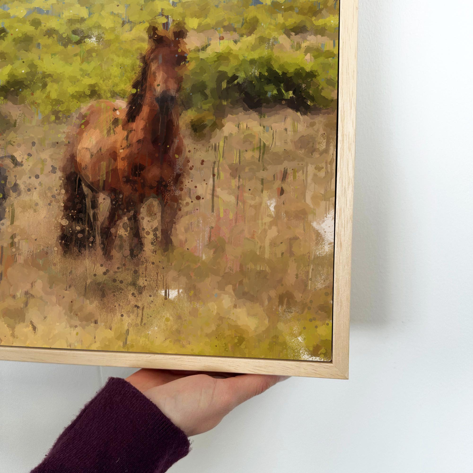Horses In A Field Painting Canvas Print