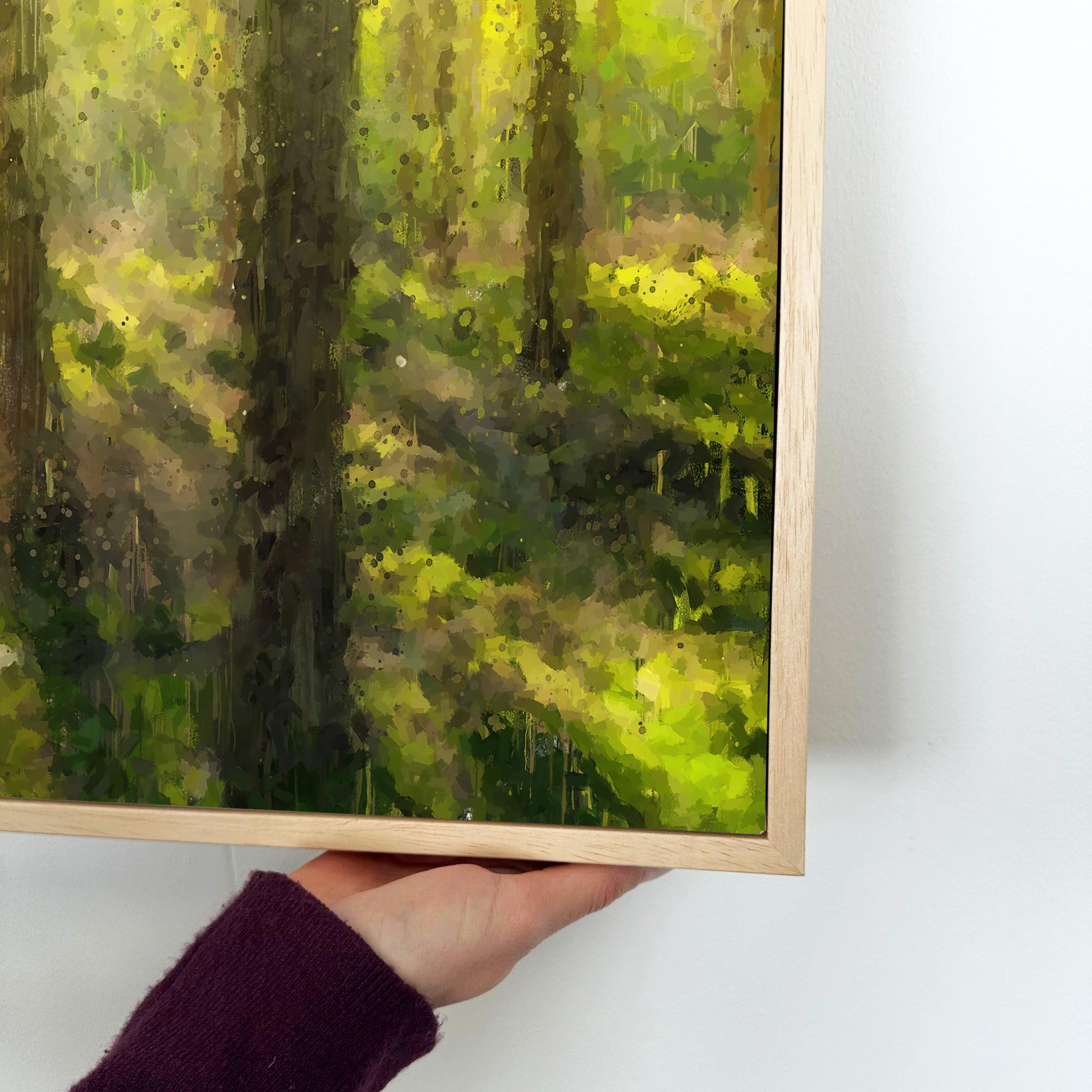 Sunrise Forest Landscape Painting Canvas Print