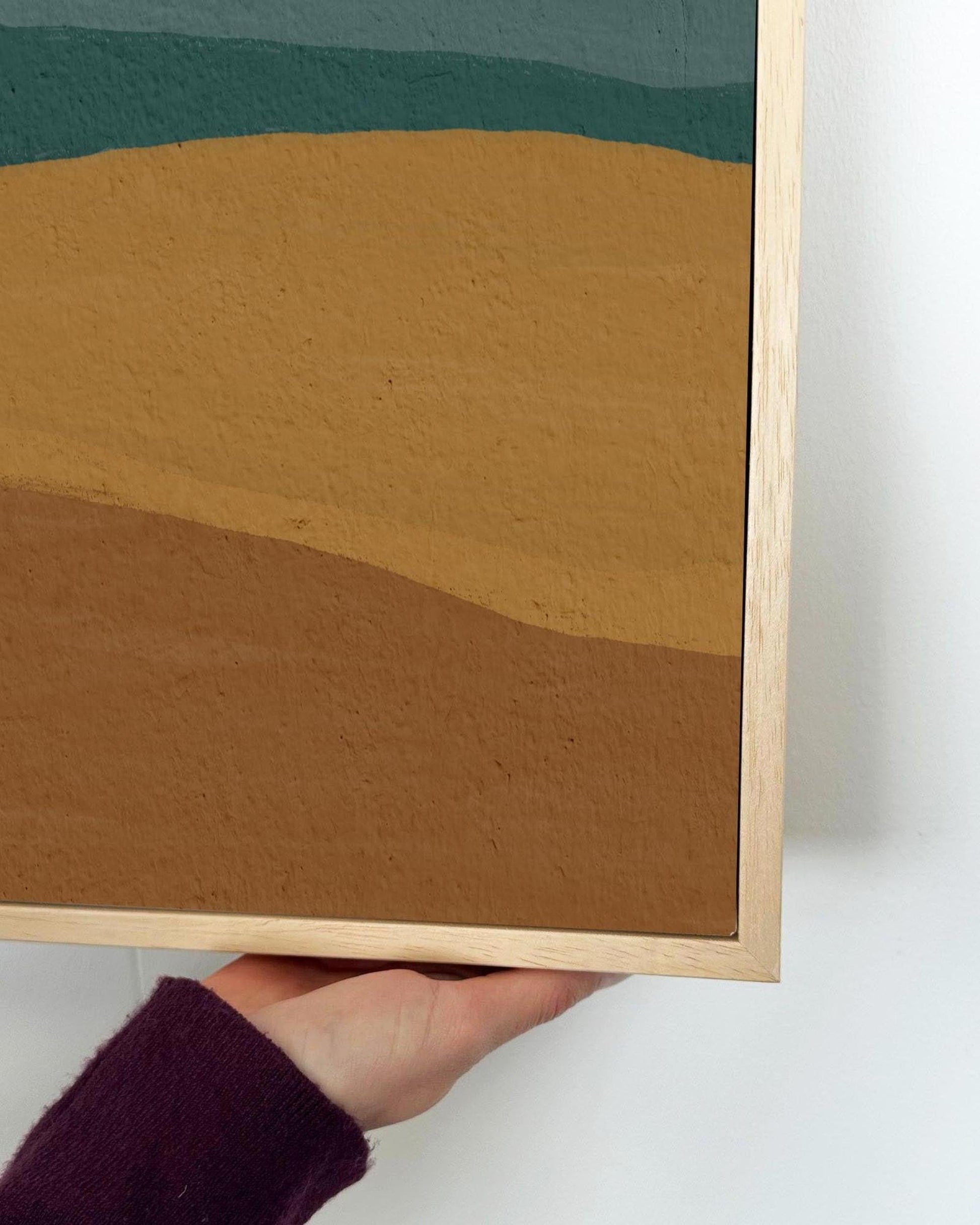 Coastal Sandy Beach Framed Canvas-Abstract House