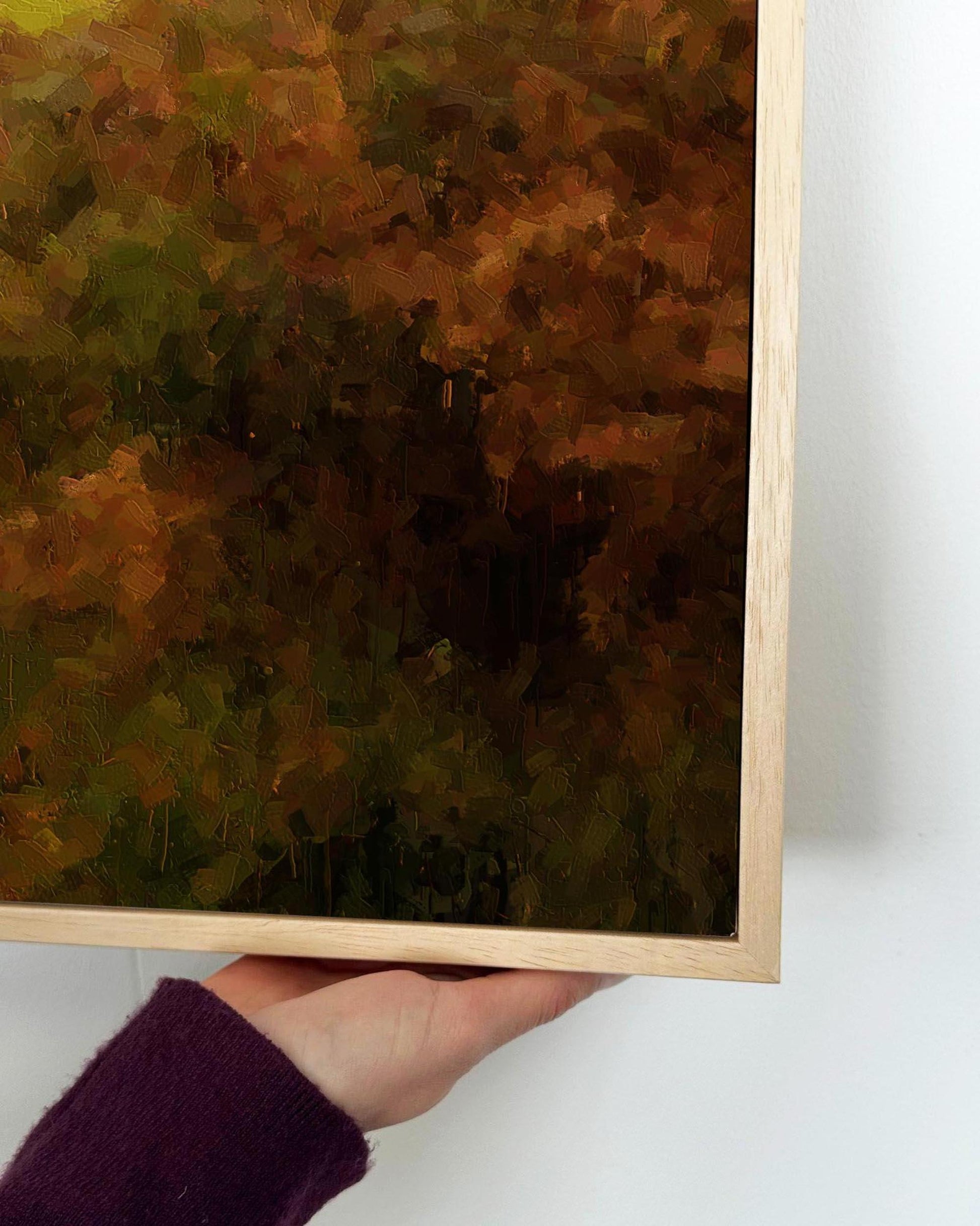 Highland Cow Oil Painting Print On Canvas-Abstract House