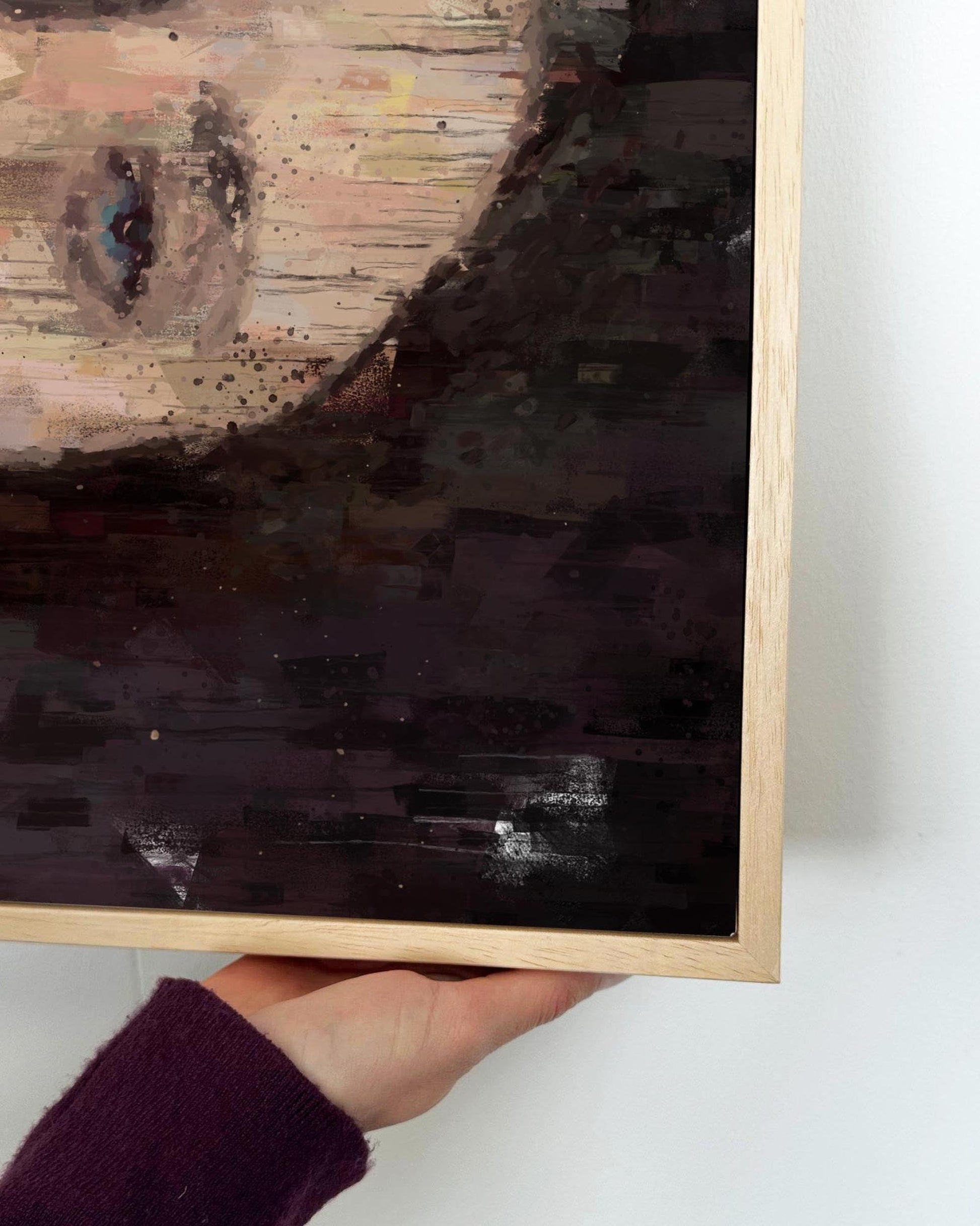 Woman Portrait Fine Art Painting Framed Canvas-Abstract House