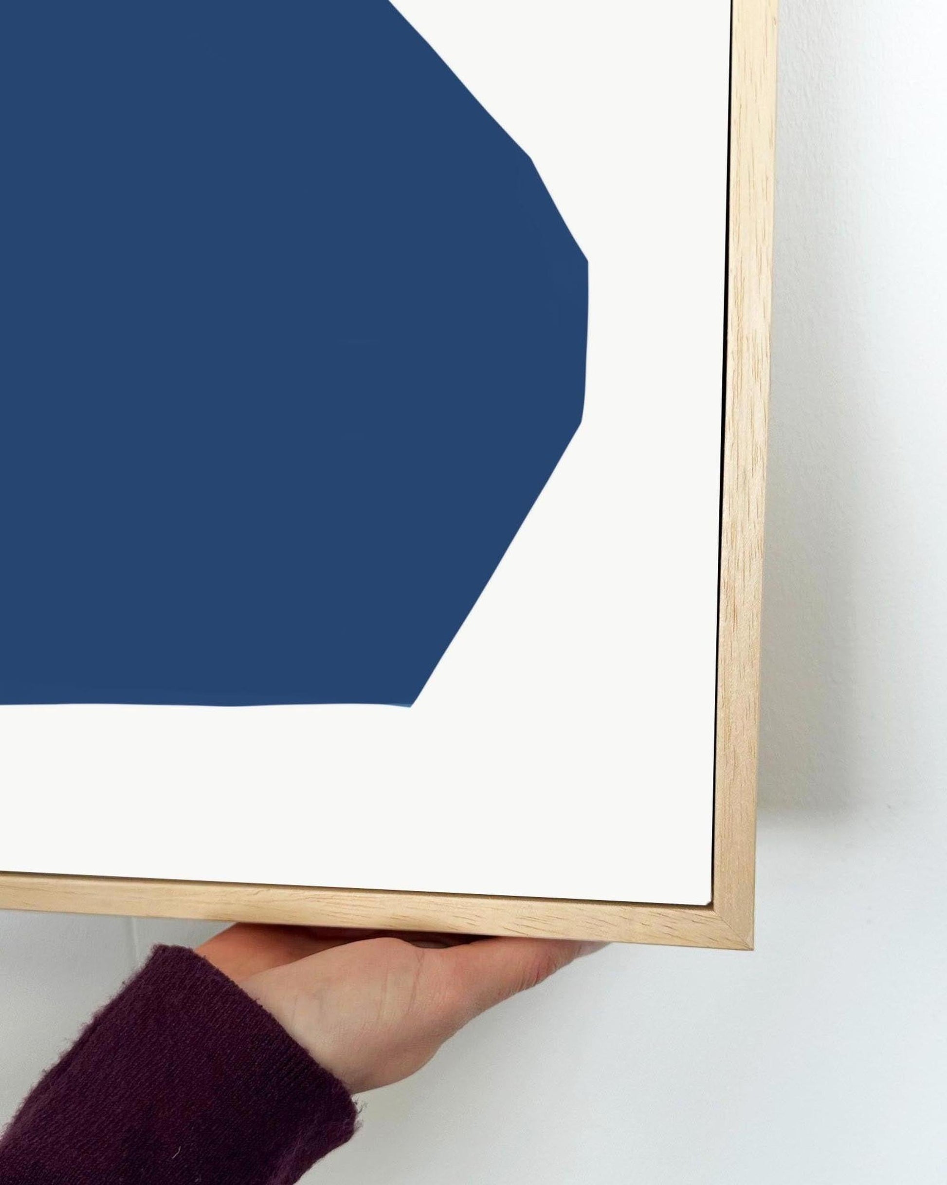 Navy & Black Design Framed Canvas-Abstract House