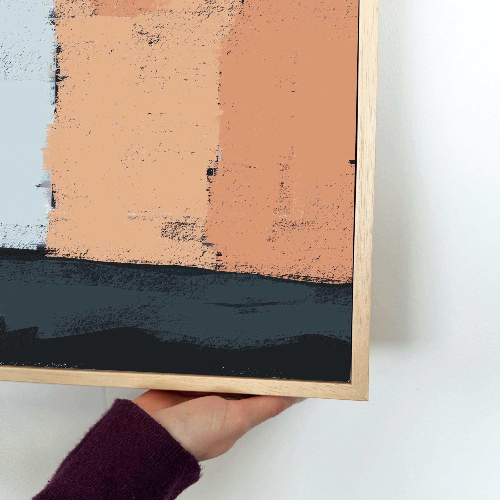 Abstract Colour Blocks Framed Canvas-Abstract House