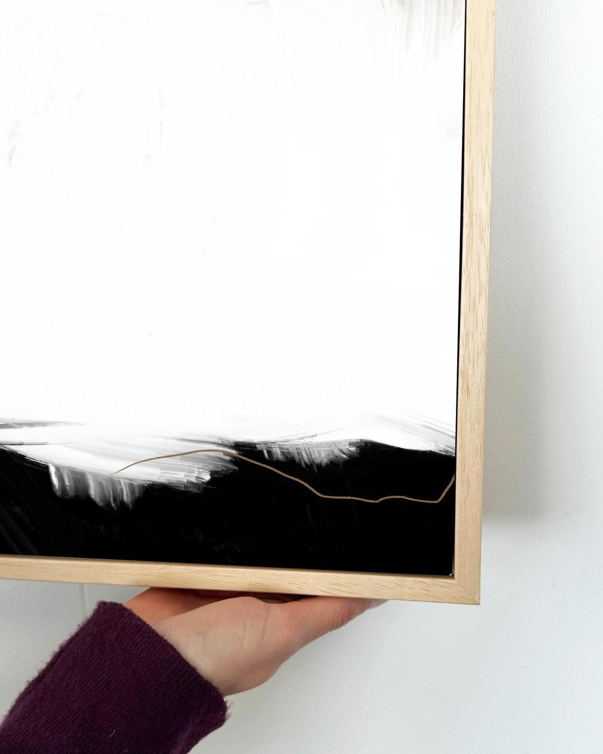 Neutral Cloud Framed Canvas-Abstract House