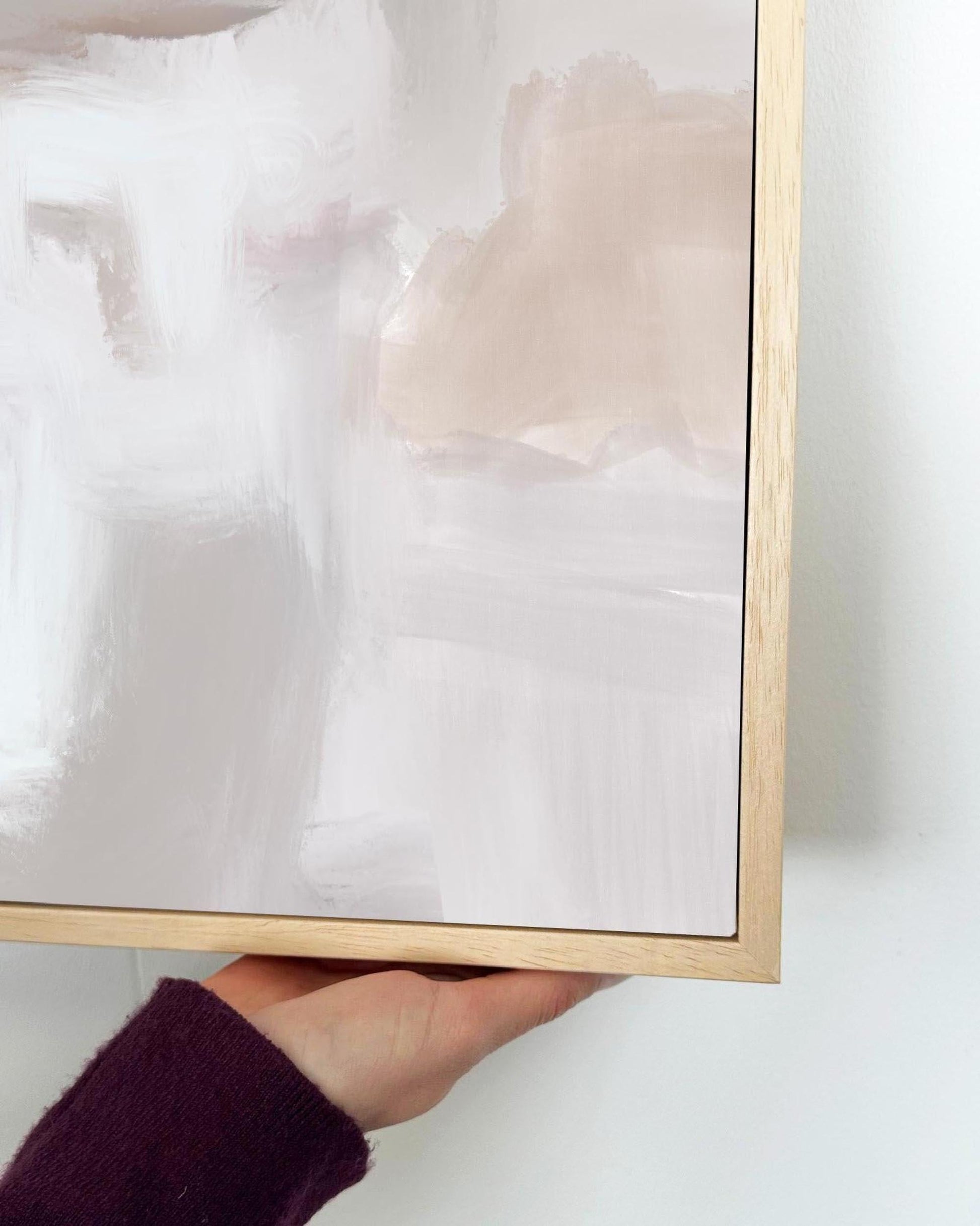 Grey Neutral Abstract Fog Framed Canvas-Abstract House