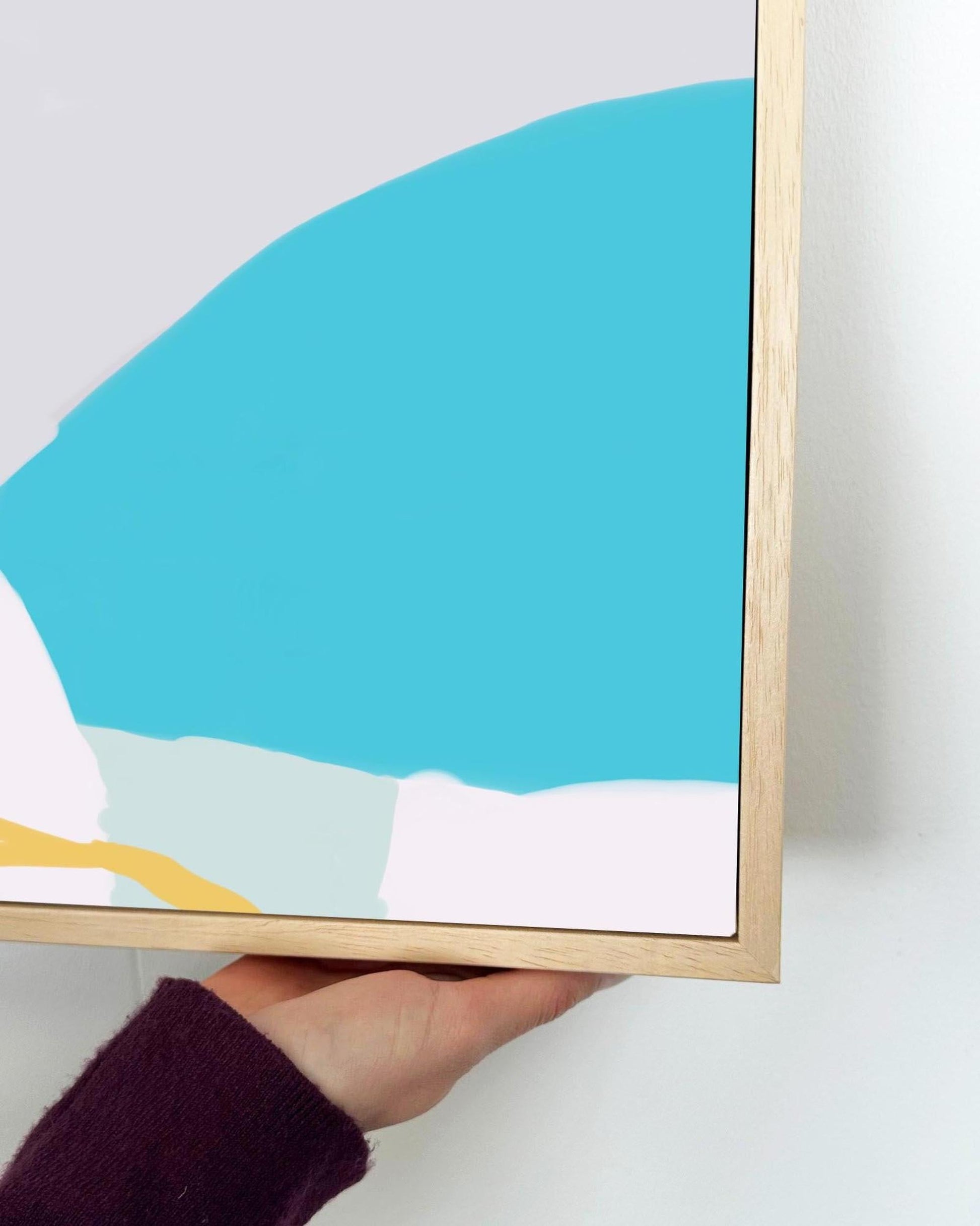 Modern Abstract Mountain Framed Canvas-Abstract House