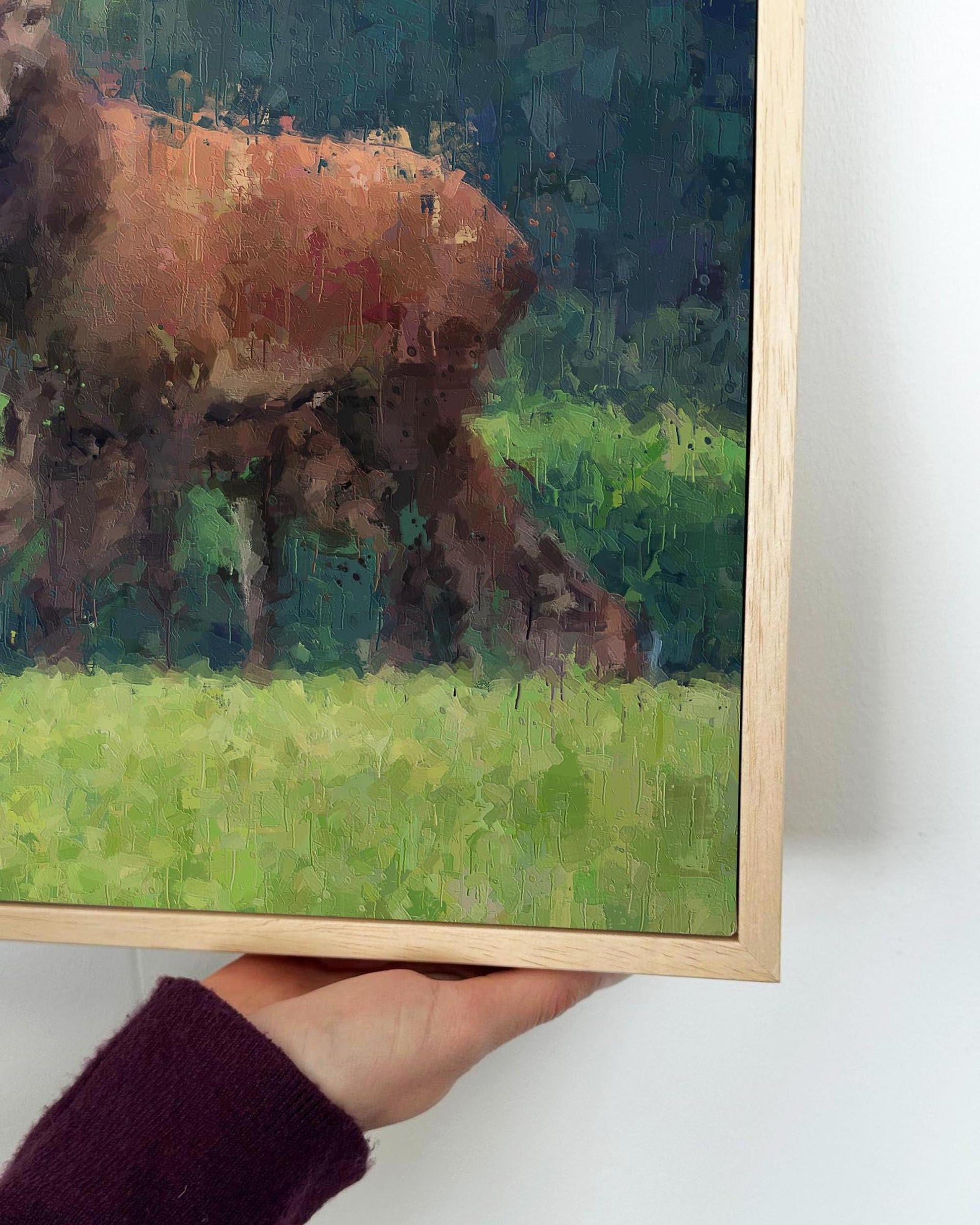 Deer In The Park Framed Canvas-Abstract House