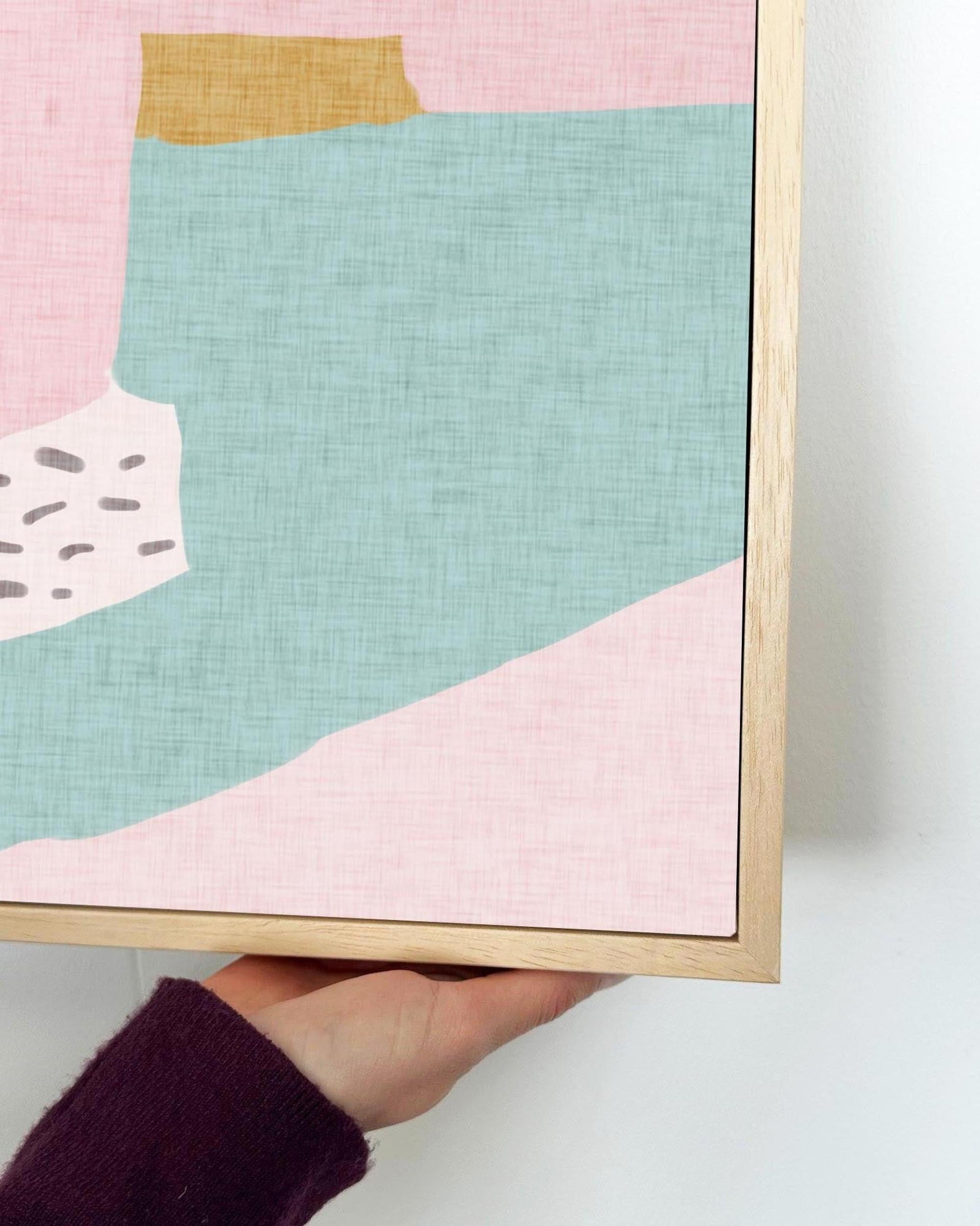 Vintage Abstract Framed Canvas-Abstract House