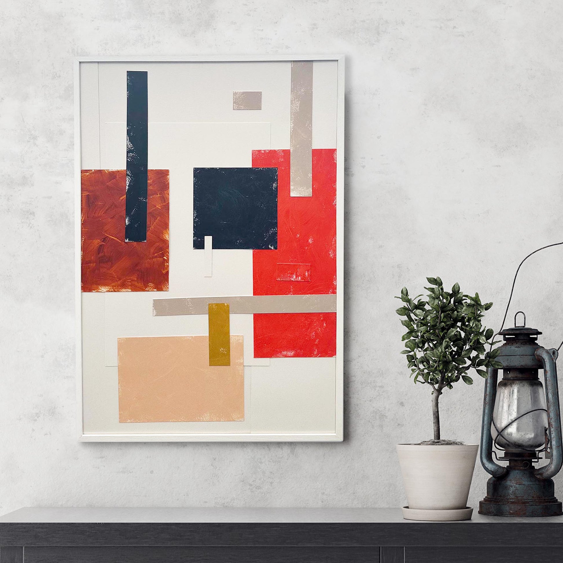 Collage Compositions I-Abstract House