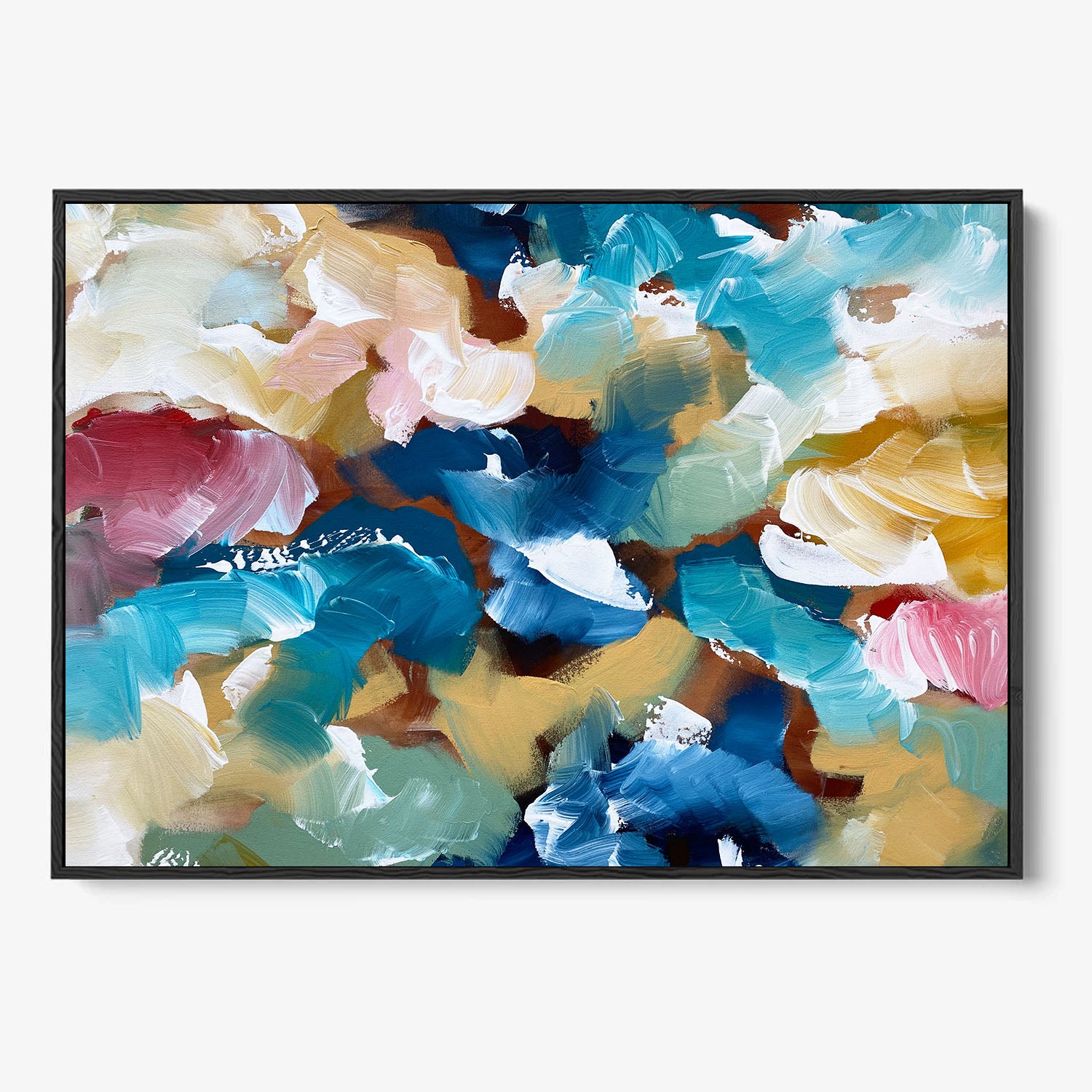 Colliding Colours Framed Canvas Art-framed-Canvas Prints-Abstract House