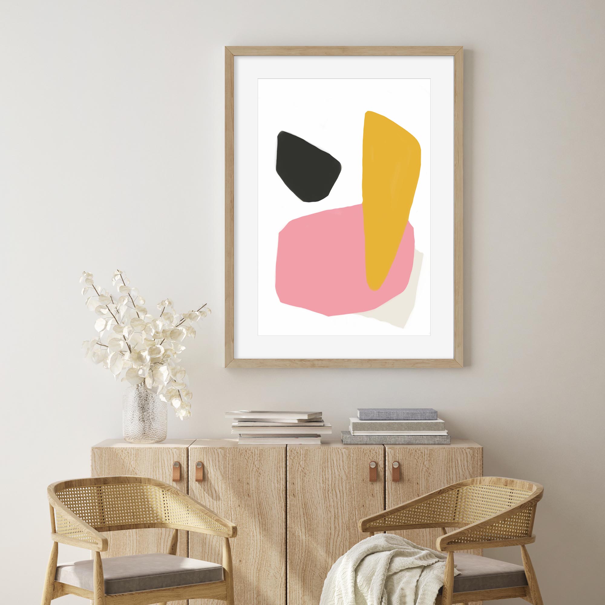 Colourful Shapes Art Print-Abstract House