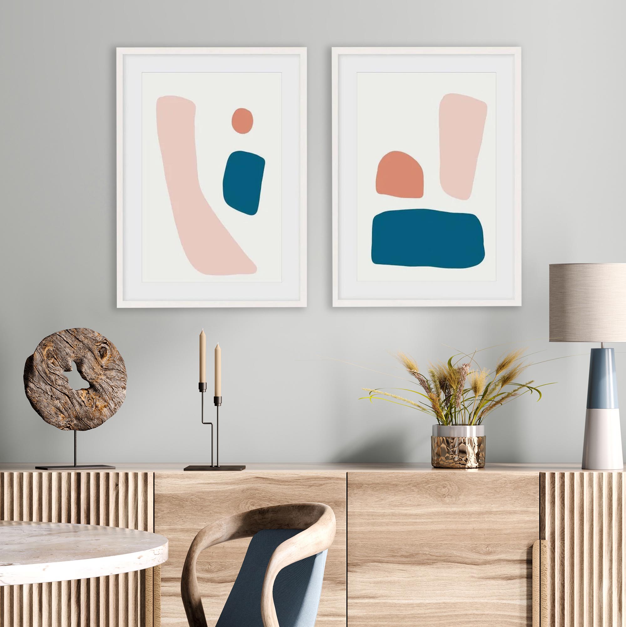 Colourful Shapes - Print Set Of 2-Abstract House