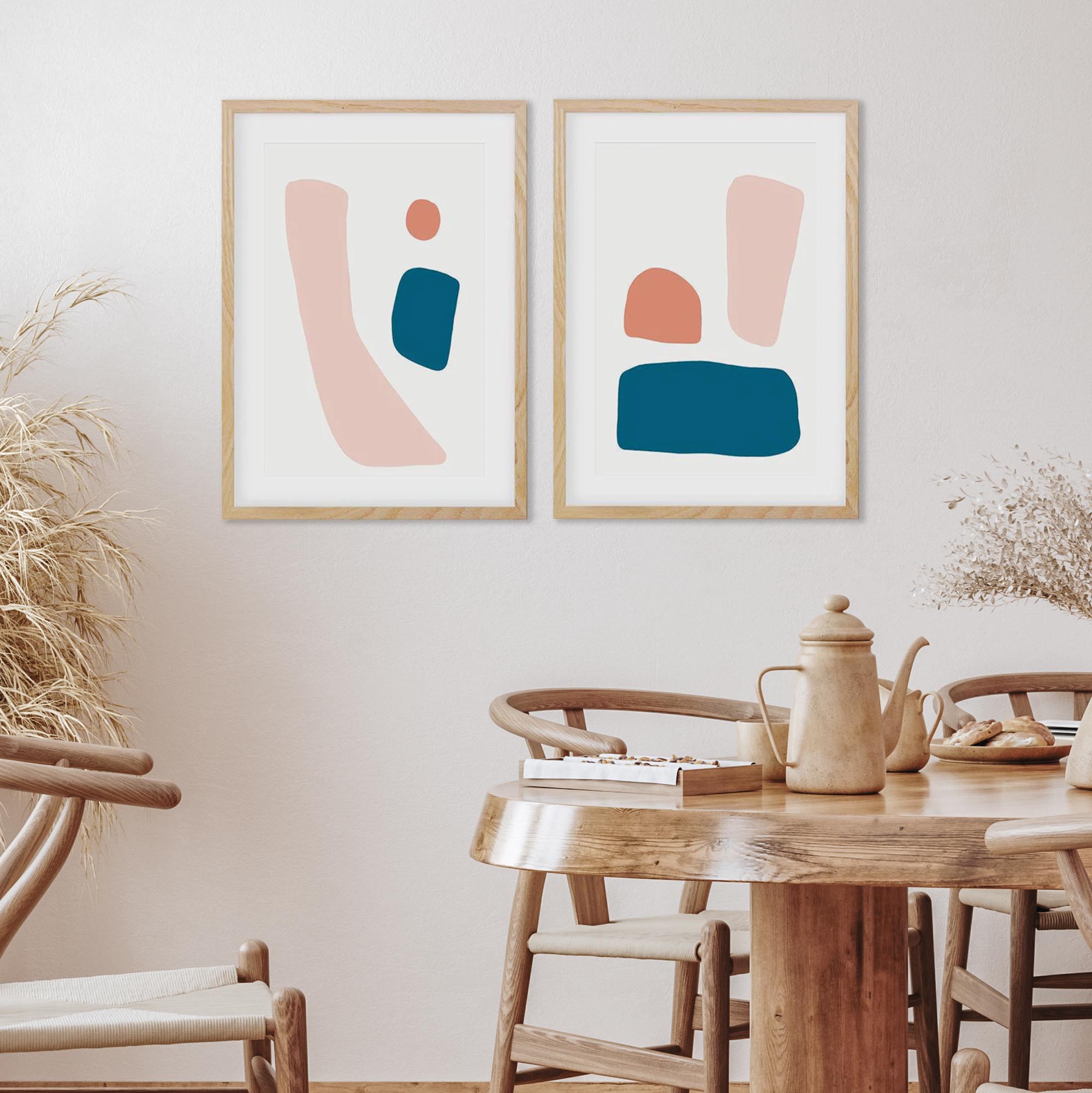 Colourful Shapes - Print Set Of 2-Abstract House