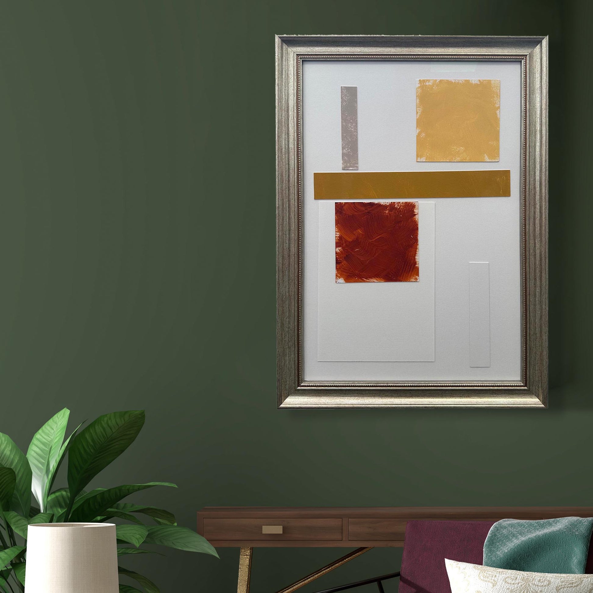 Composition In Gold, Brown And Taupe-Abstract House