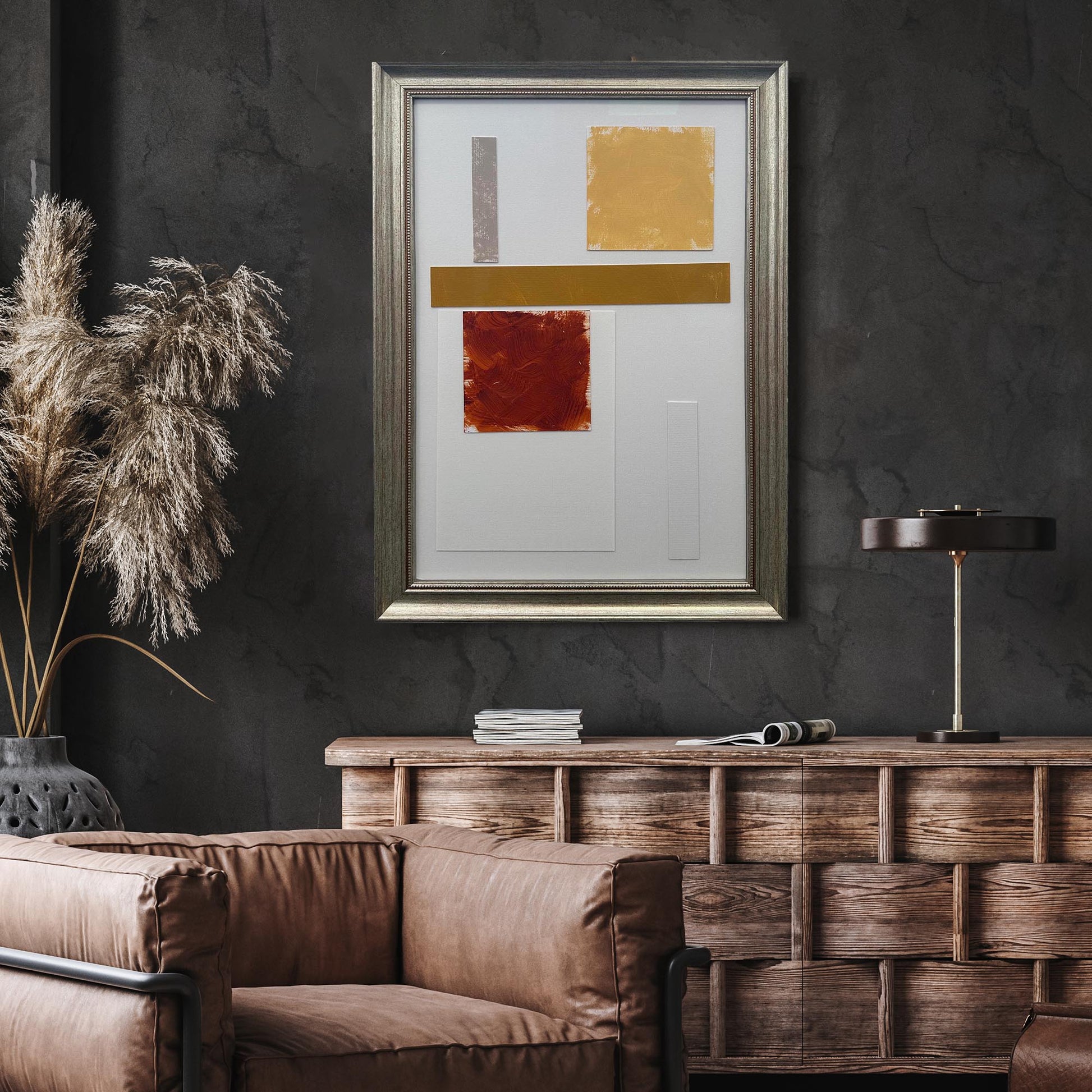 Composition In Gold, Brown And Taupe-Abstract House
