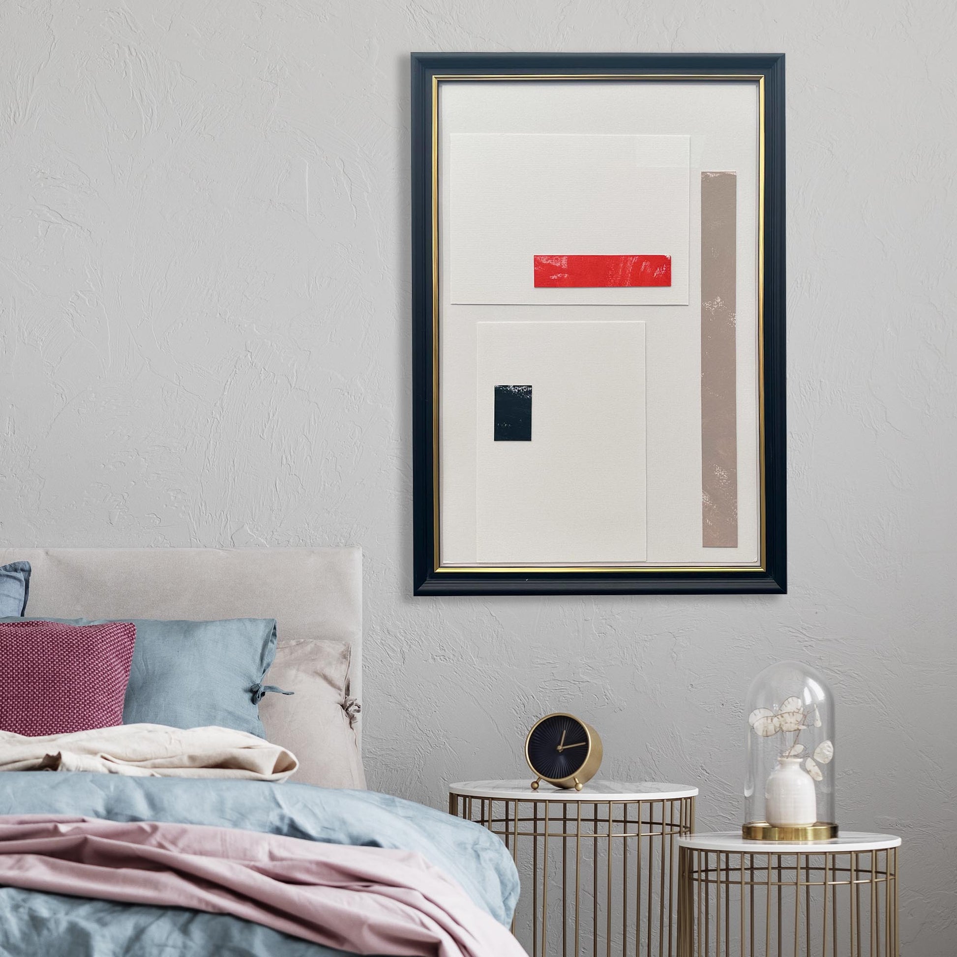 Composition In Red, Black And Taupe-Abstract House