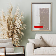 Composition In Taupe, Red And White-Abstract House