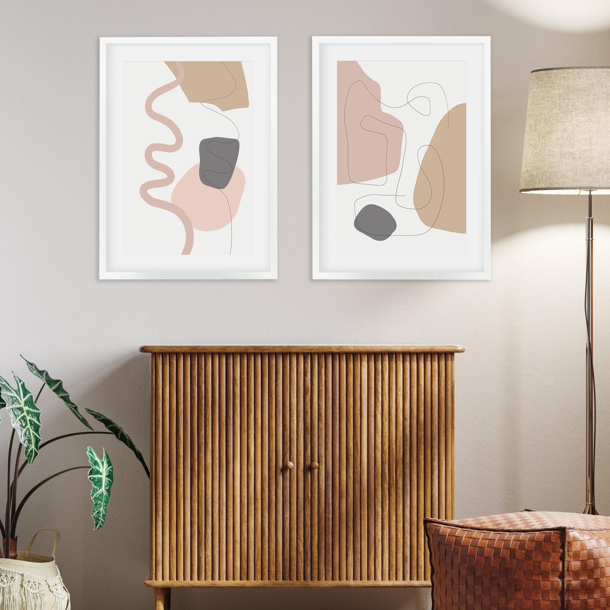 Contemporary Lines - Print Set Of 2-Abstract House