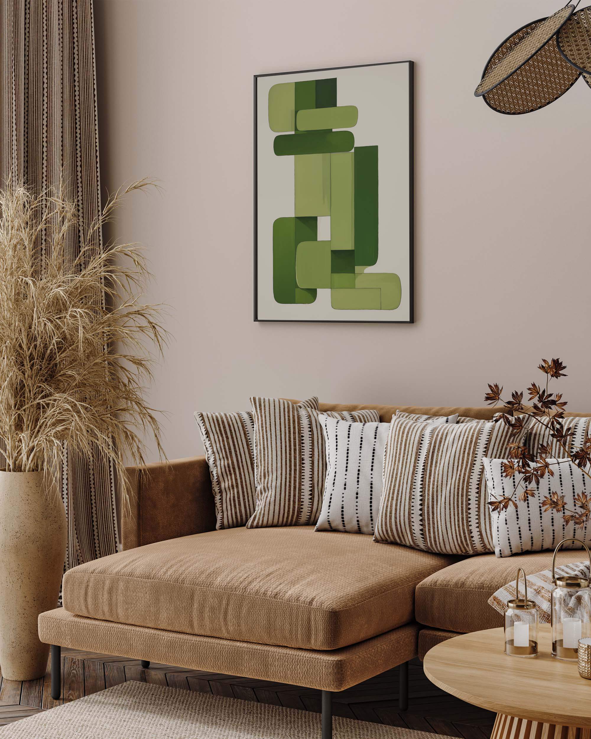 Green Blocks Art Print