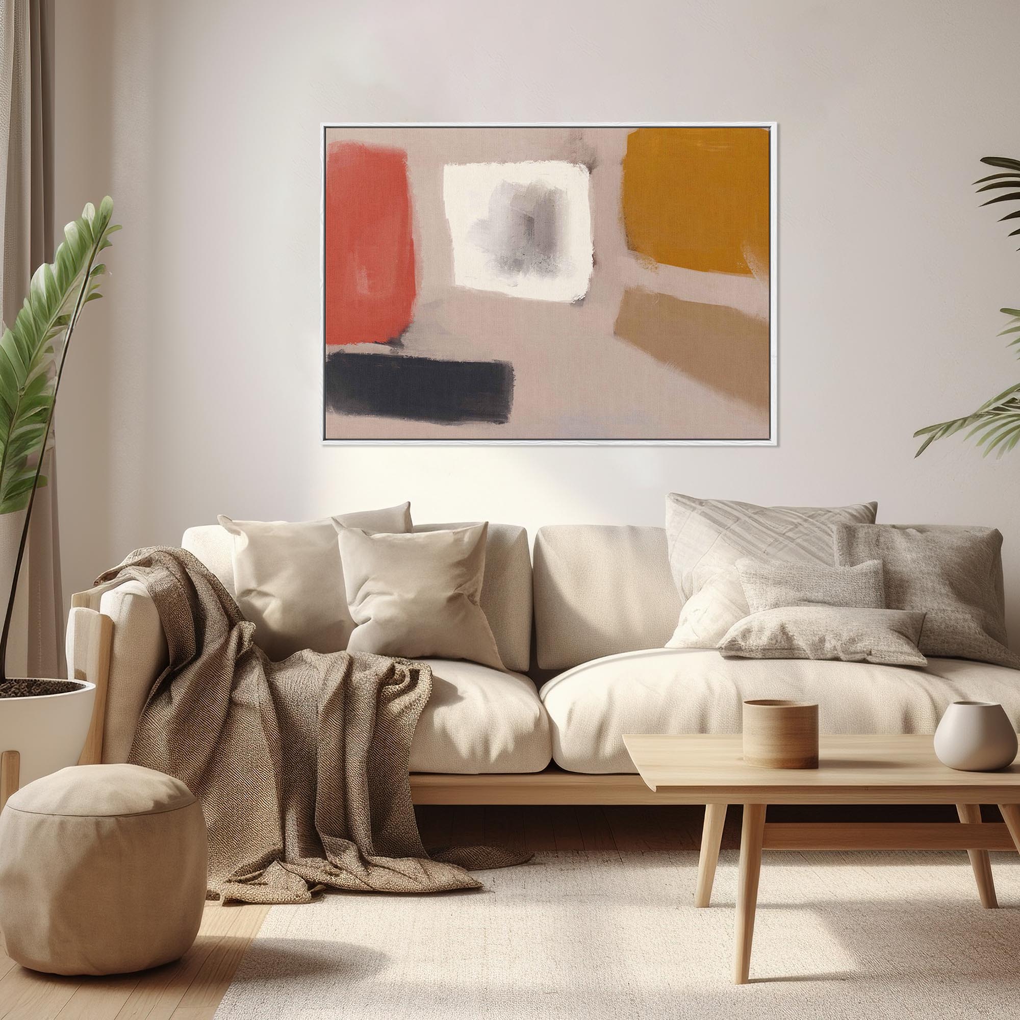 Abstract Neutral Blush Canvas Print-Abstract House
