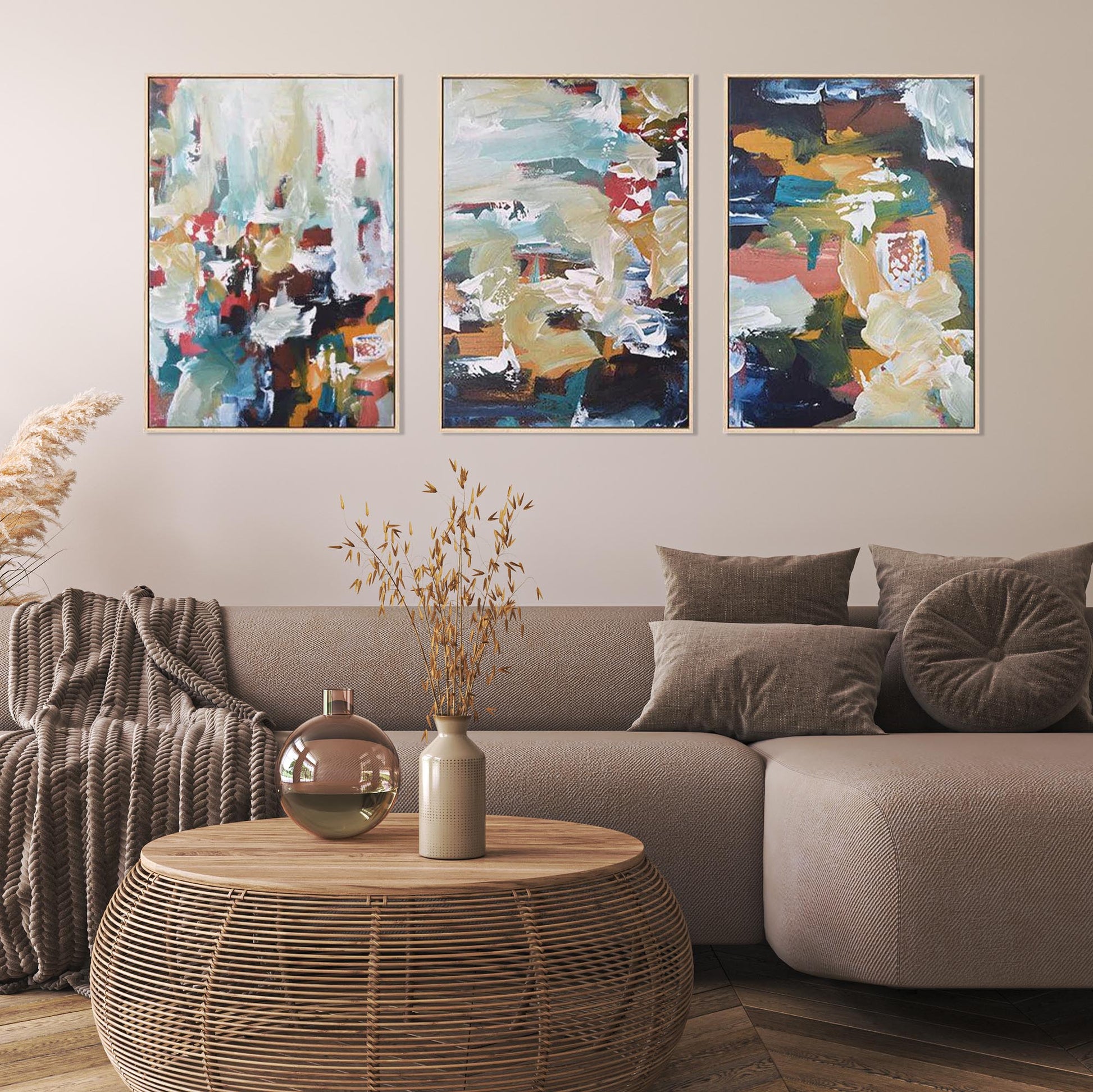 Desert Dunes Canvas Set Of 3-Abstract House