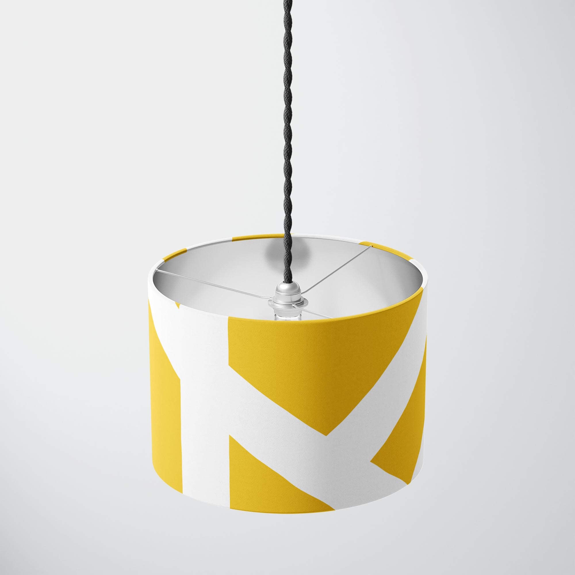 30cm Drum Lampshade | Geometric Yellow