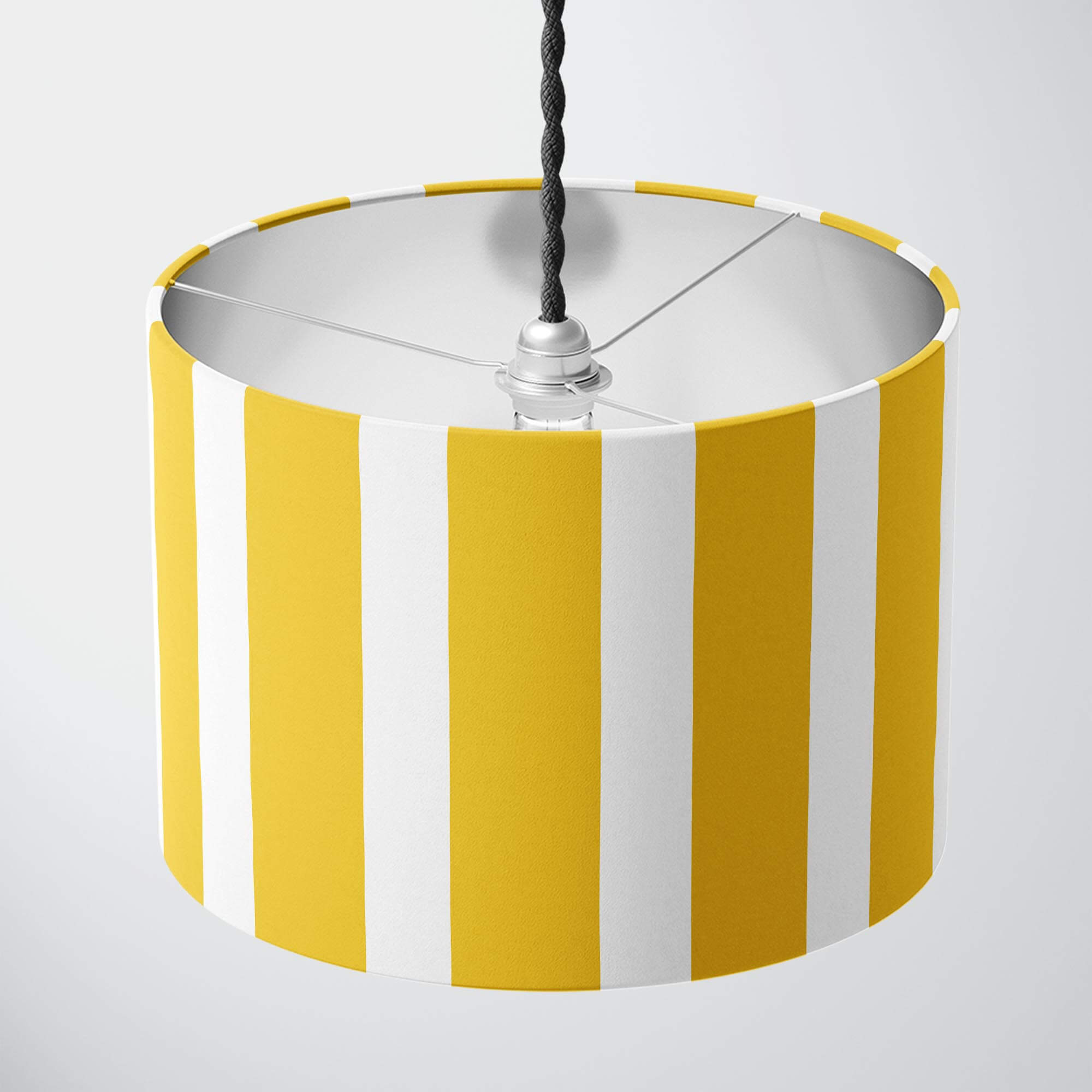 30cm Drum Lampshade | Stripe Yellow