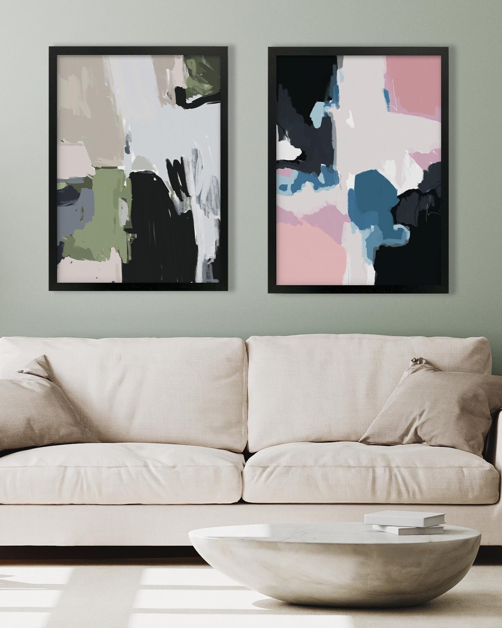 Dawn And Dusk - Print Set Of 2-Abstract House