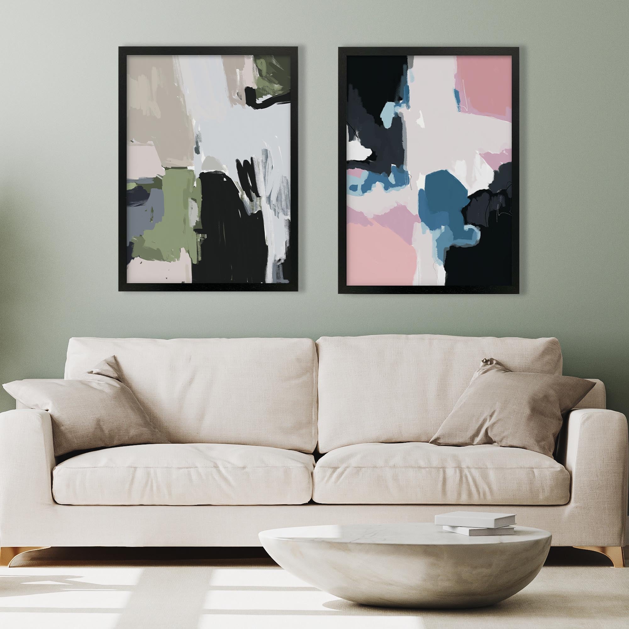 Dawn And Dusk - Print Set Of 2-Abstract House