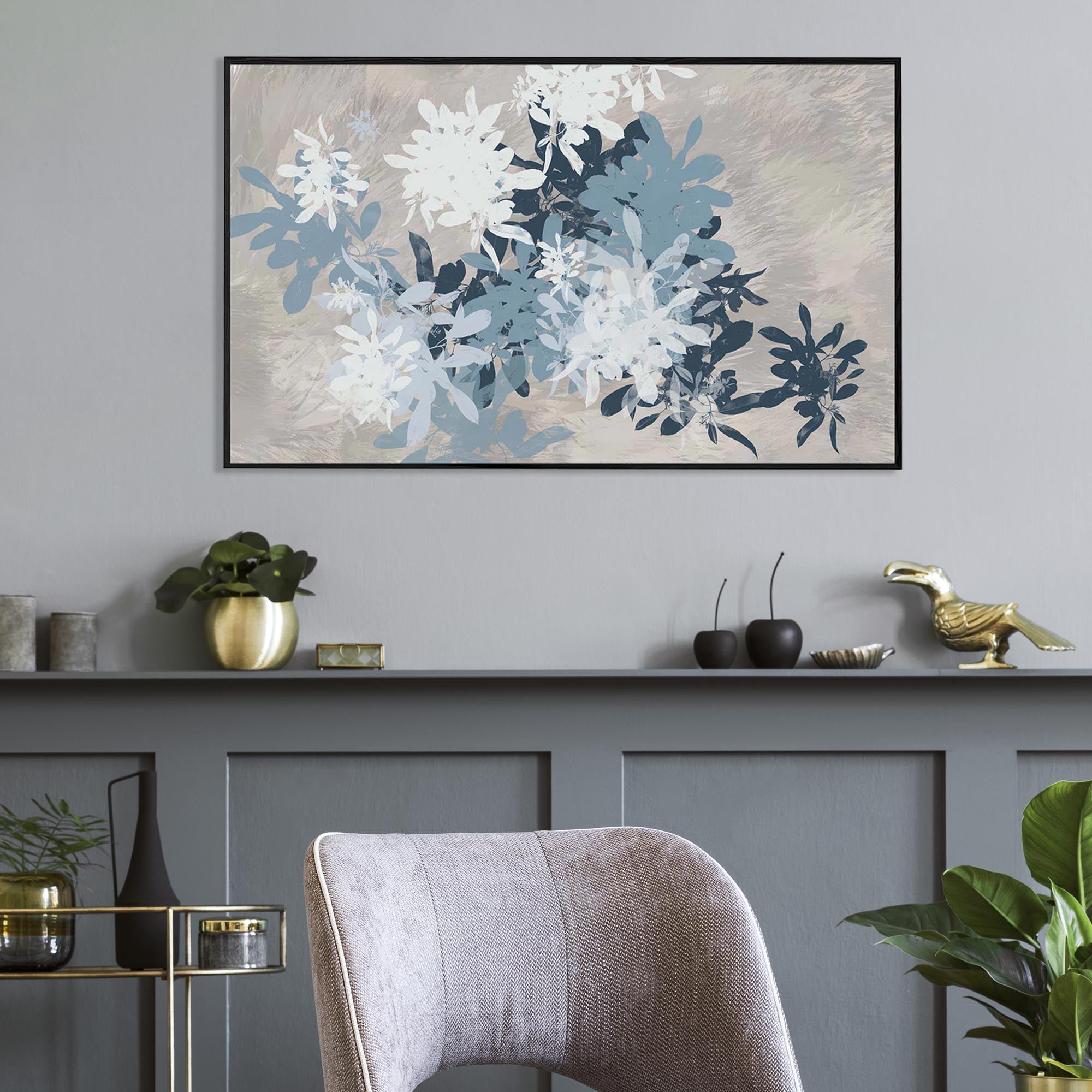 Floral Shades II Framed Canvas-Abstract House