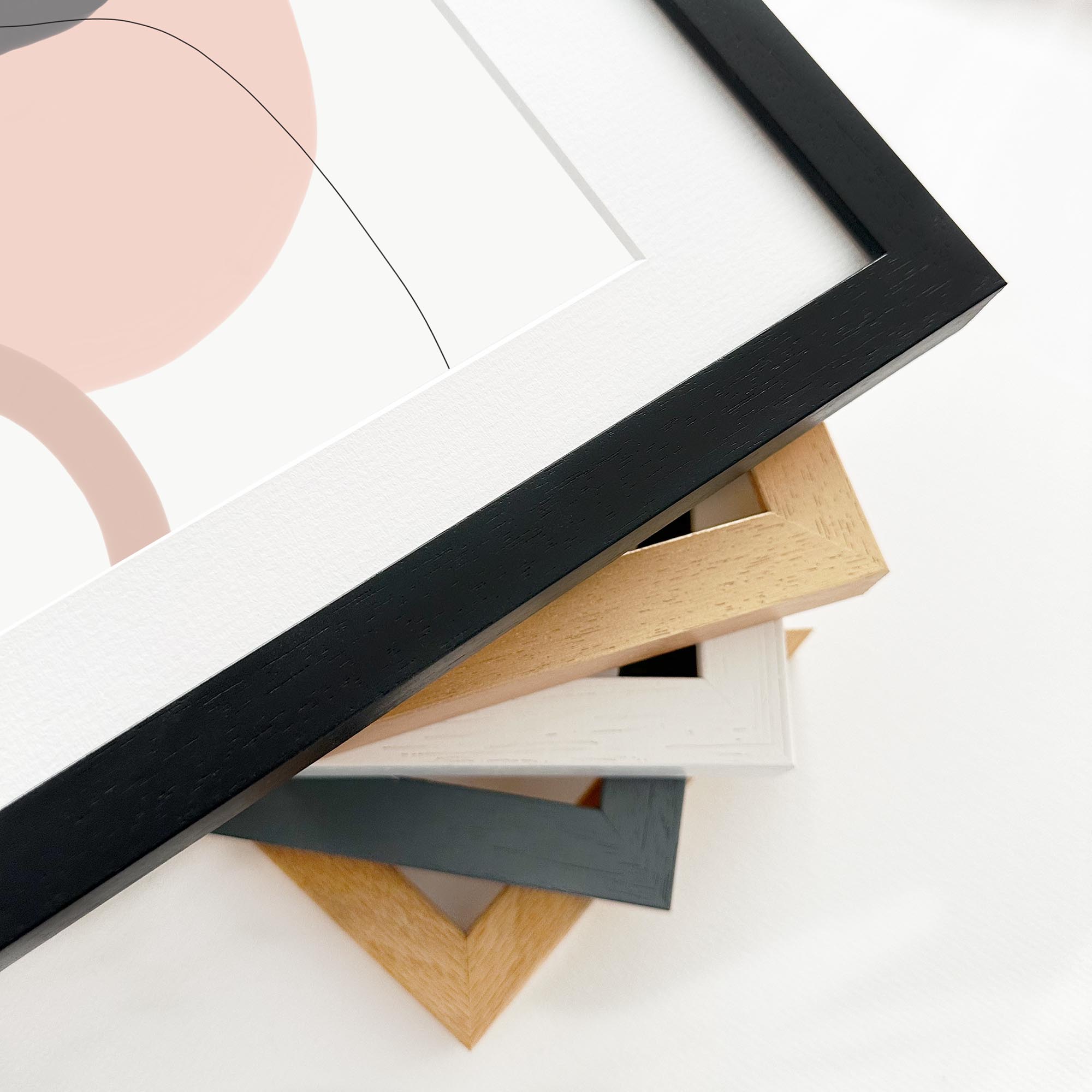 Scandi Shapes On Grey Framed Art