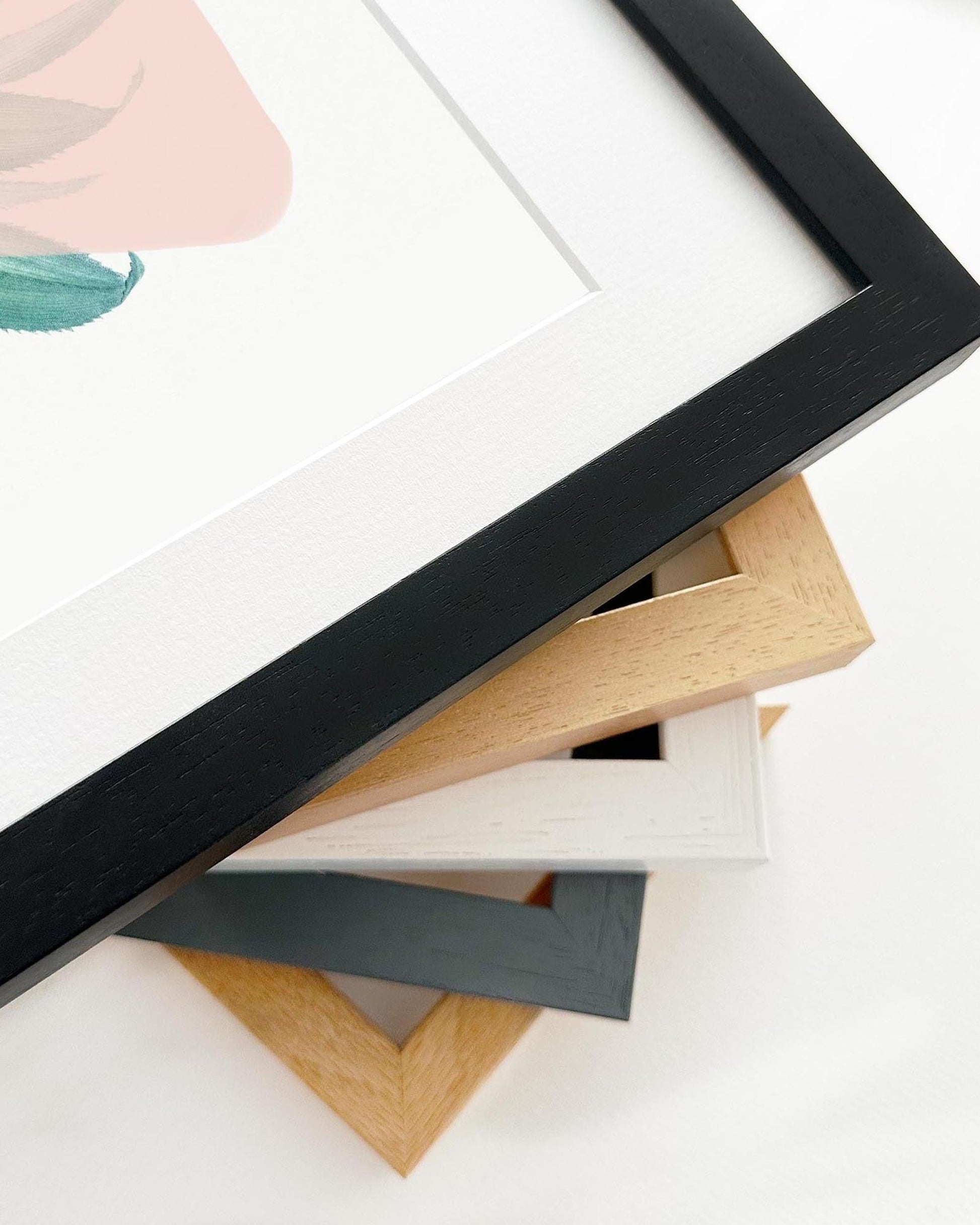 Collection of various photo frames on a white background