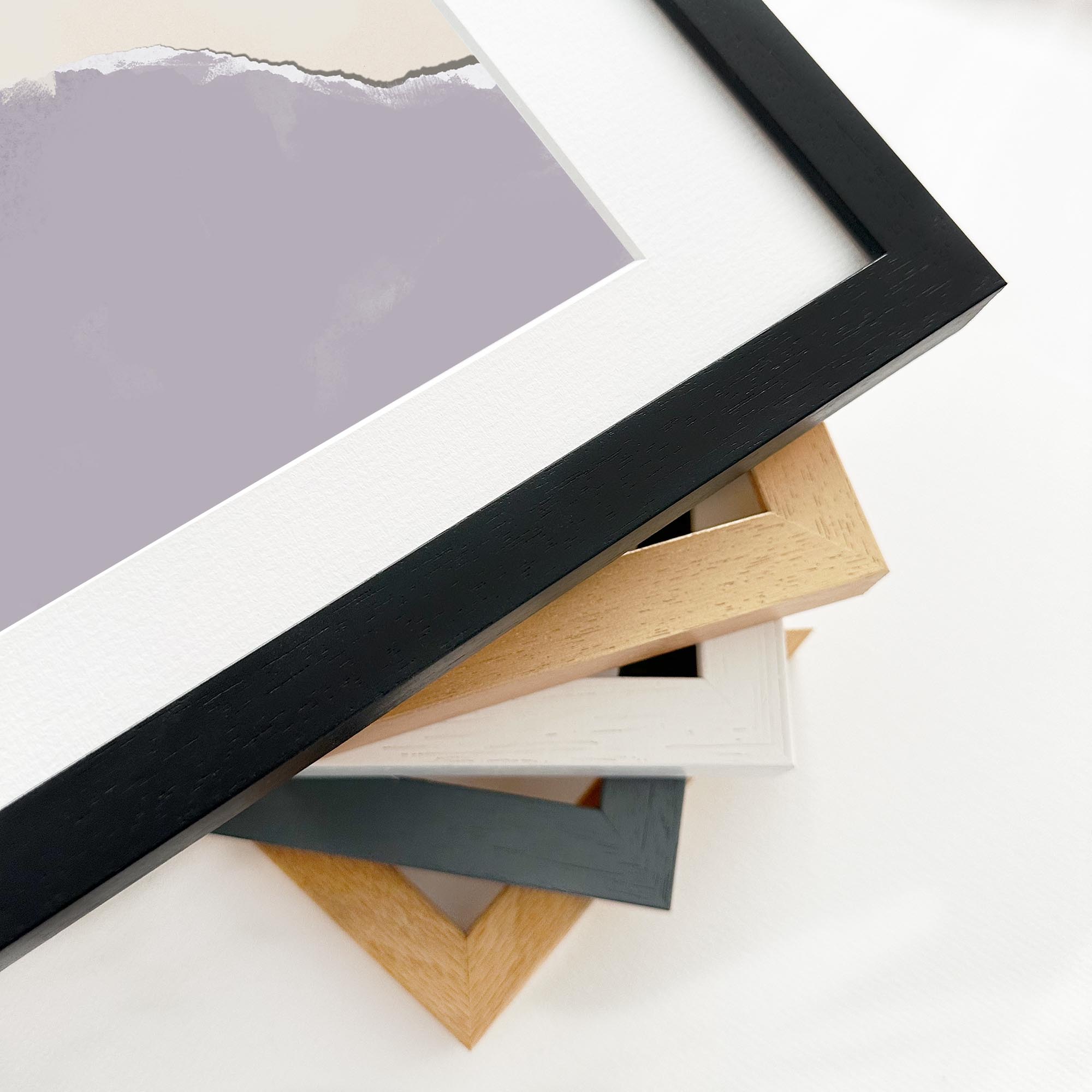Lavender and Neutral Abstract Shapes Art Print