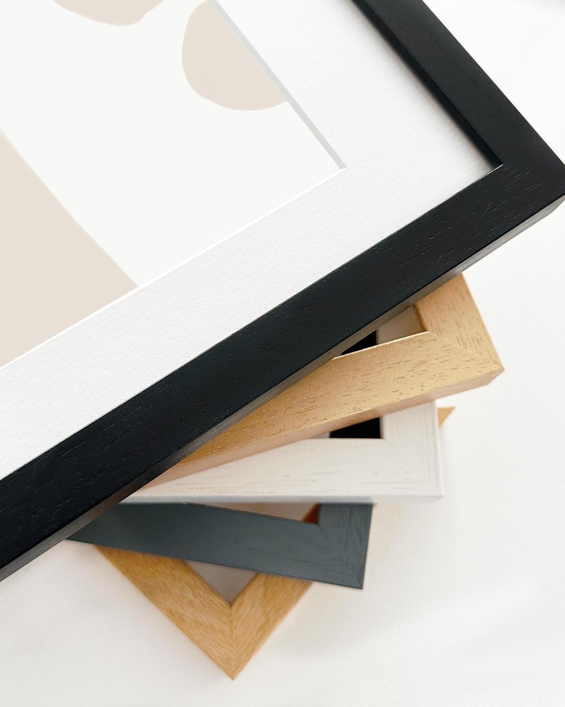 Collection of various photo frames on a white background