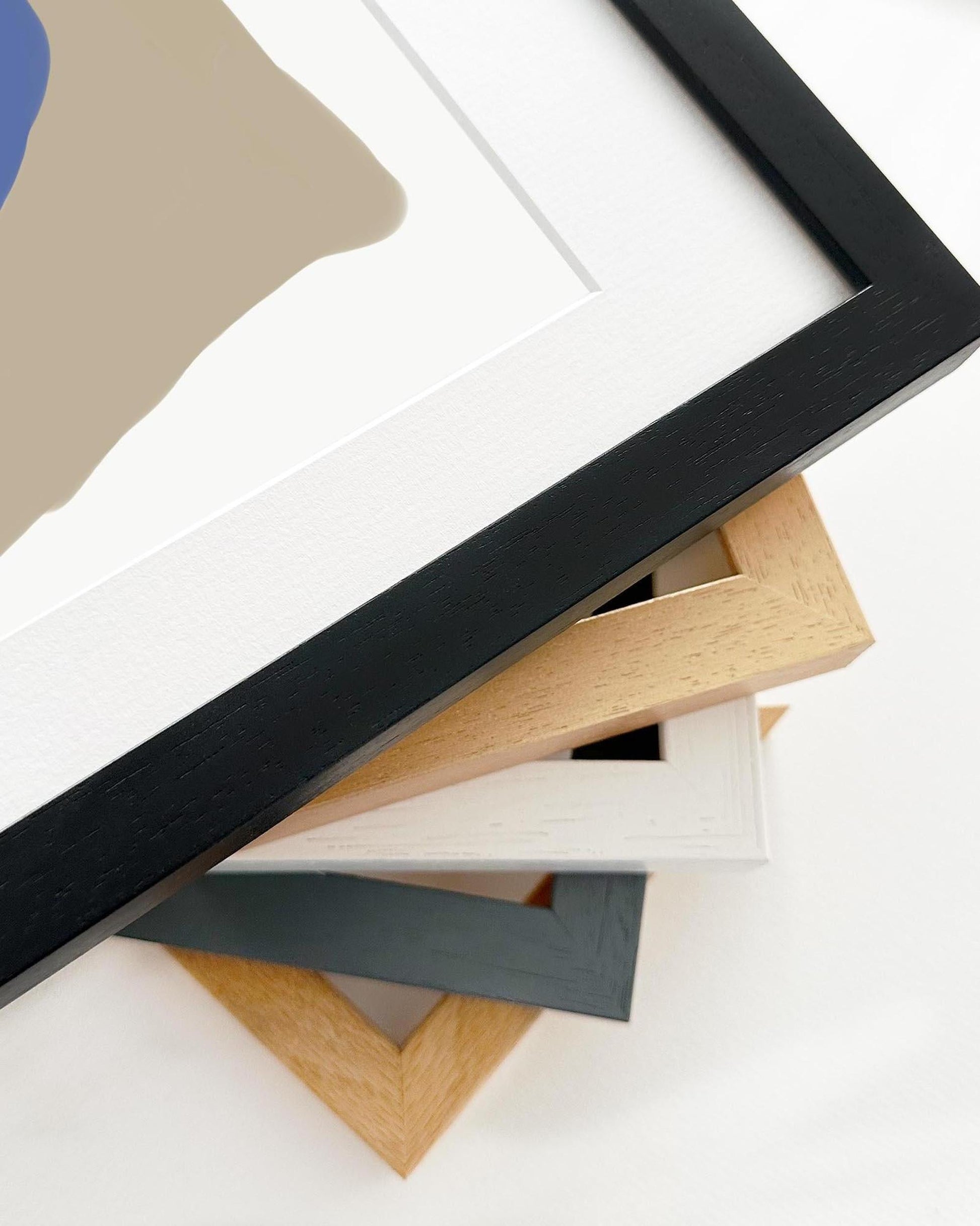 Collection of various photo frames on a white background