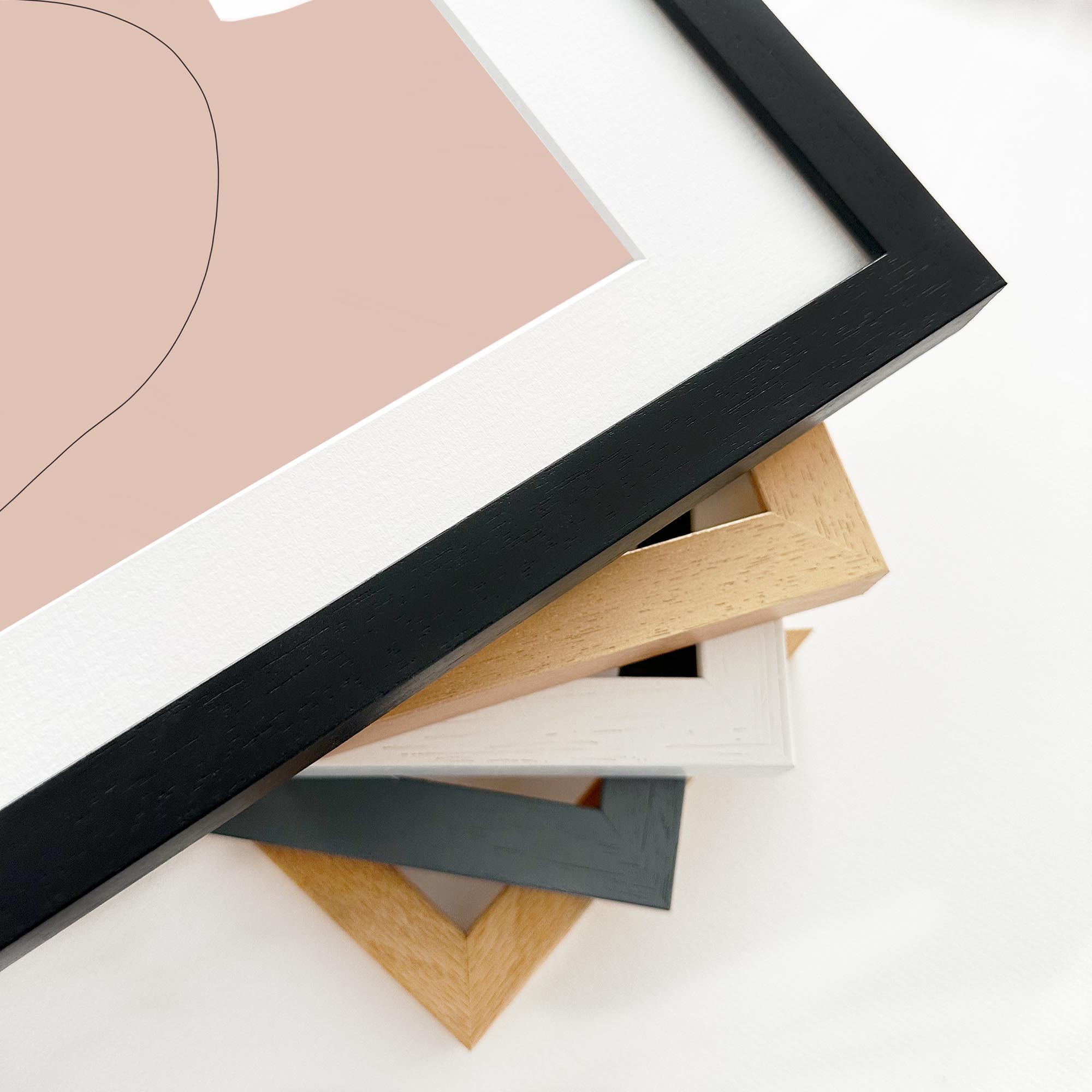 Scandi Shapes With Lines 2 Framed Art