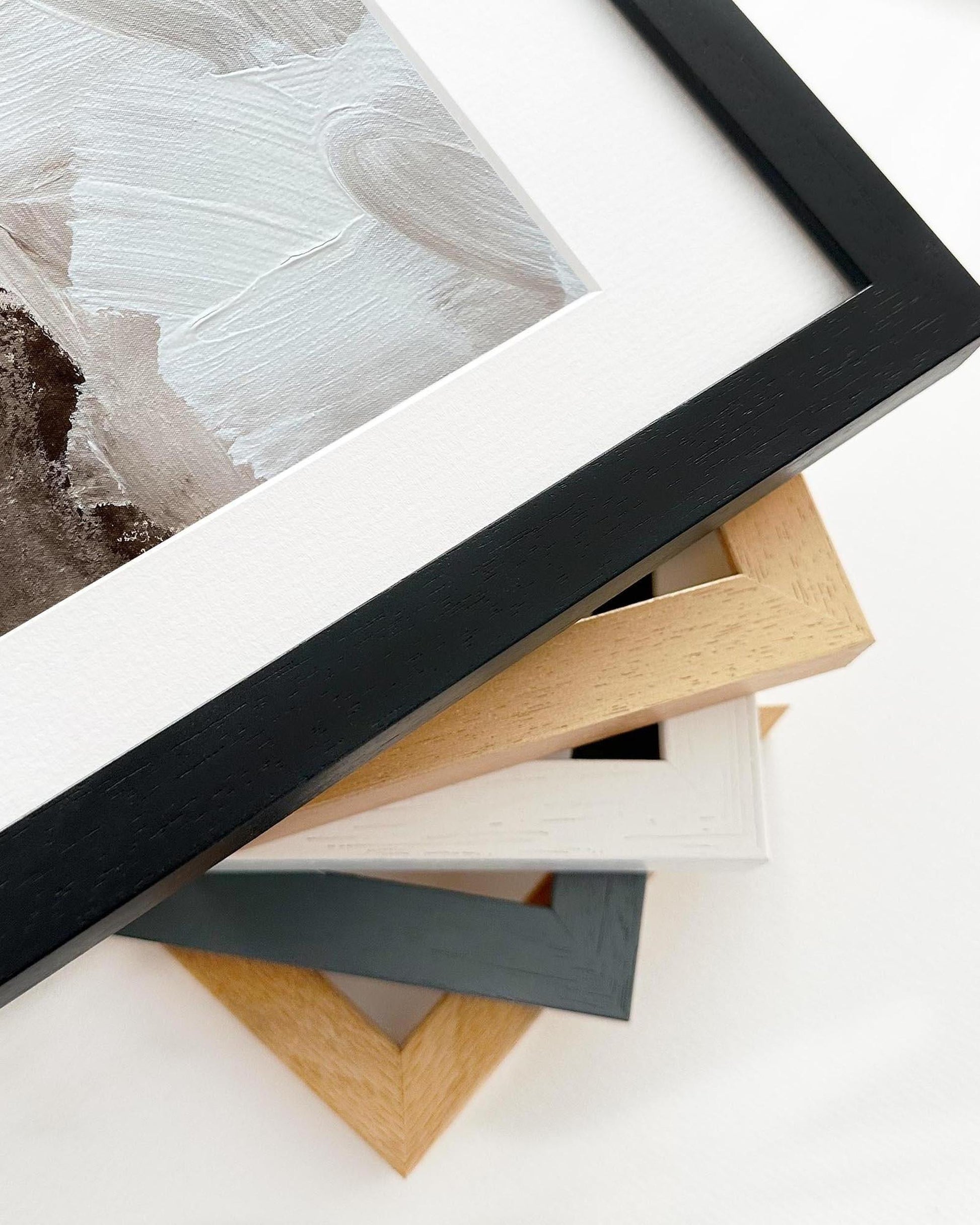Collection of various photo frames on a white background