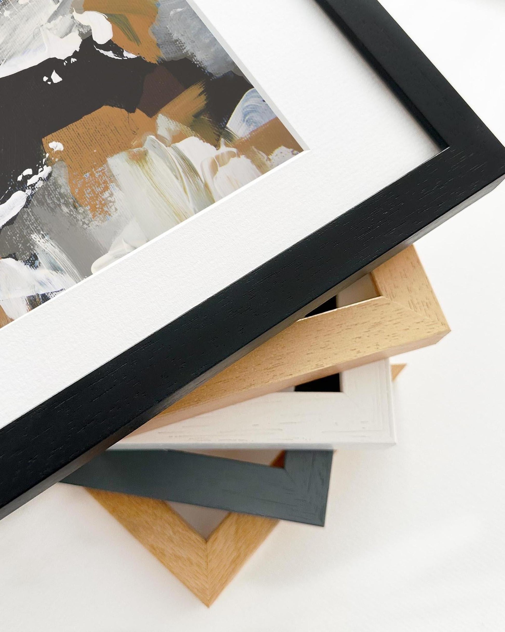 Collection of various photo frames on a white background