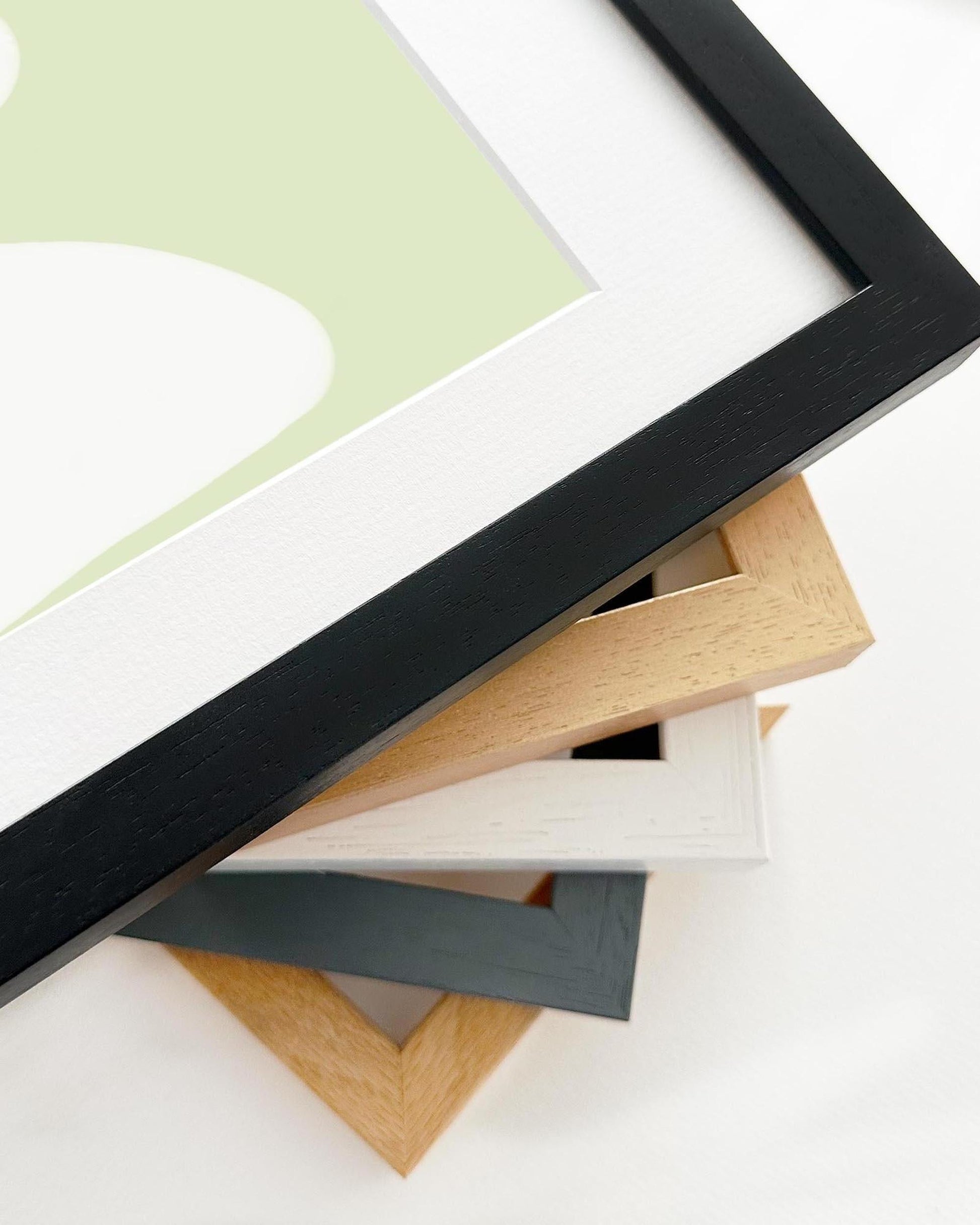 Collection of various photo frames on a white background