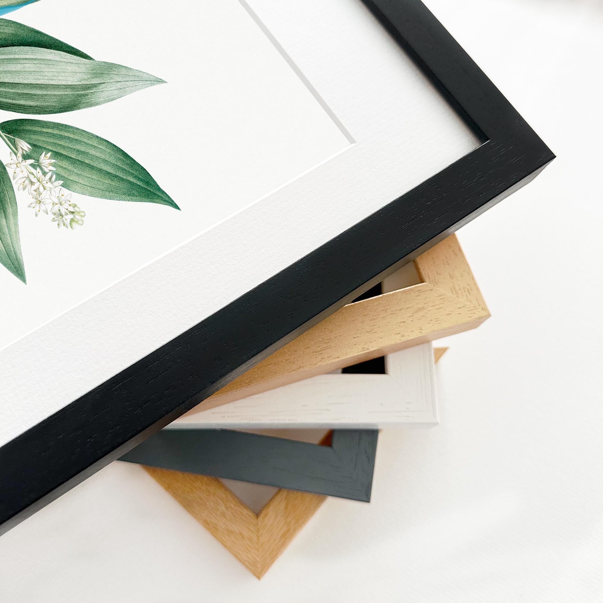 Botanical Leaf With Abstract Shapes Framed Art