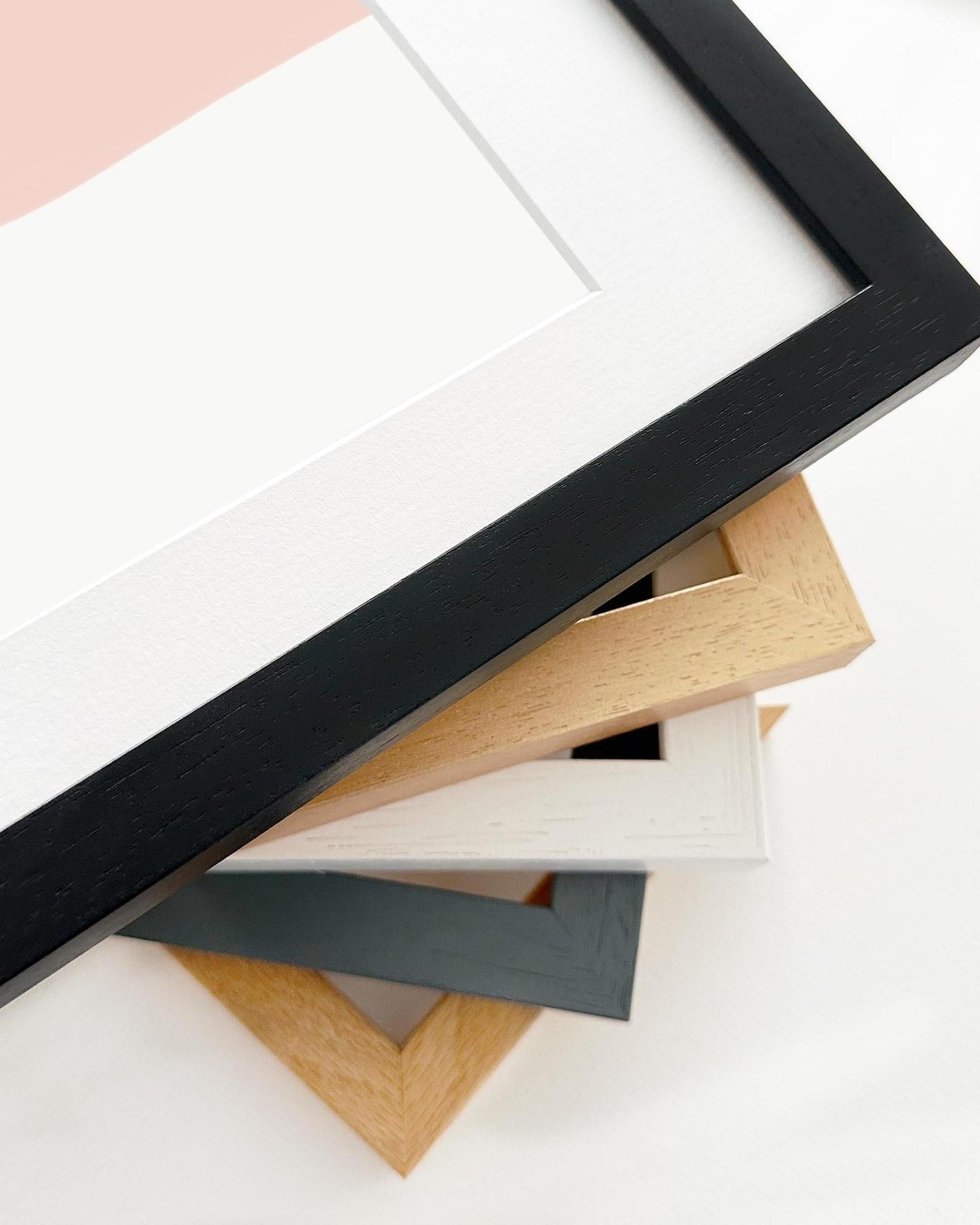 Collection of various photo frames on a white background
