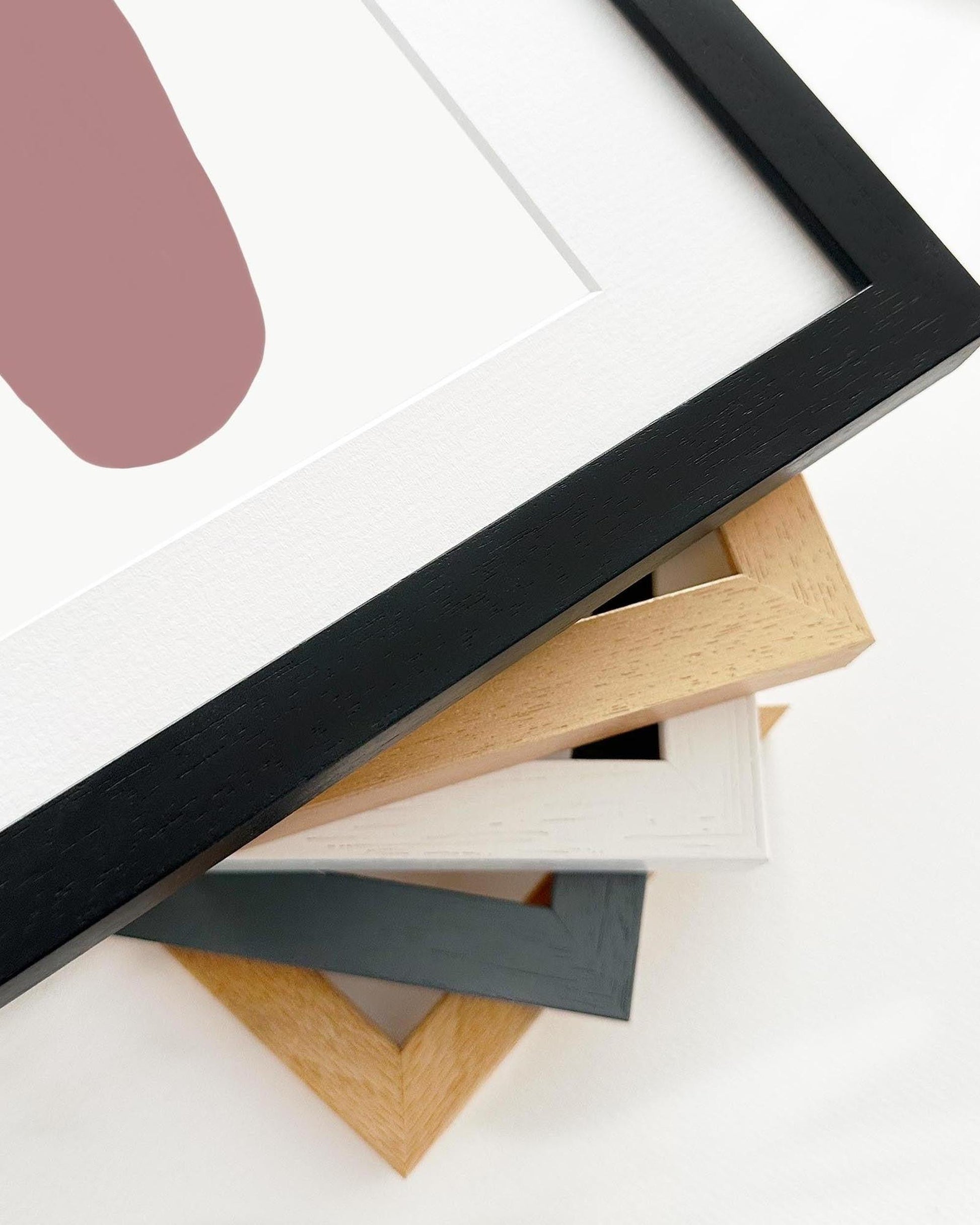 Collection of various photo frames on a white background